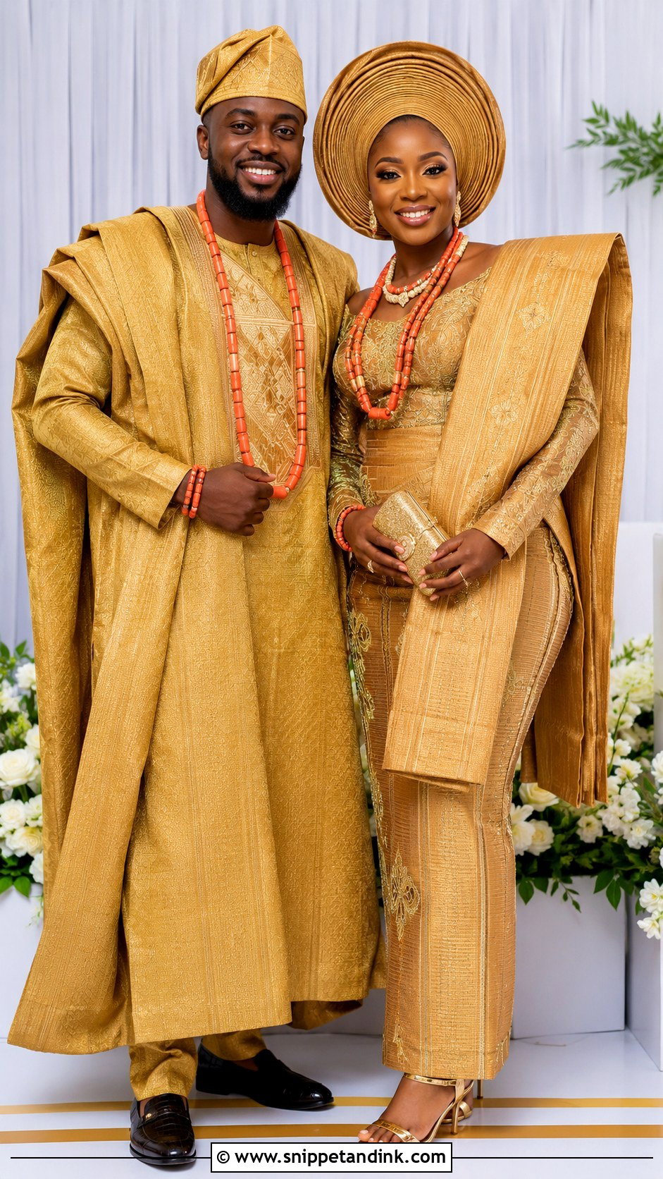 Matching Aso Oke Couple Wedding Outfit - Snippet and Ink - 25 Matching African Couple Outfits Wedding