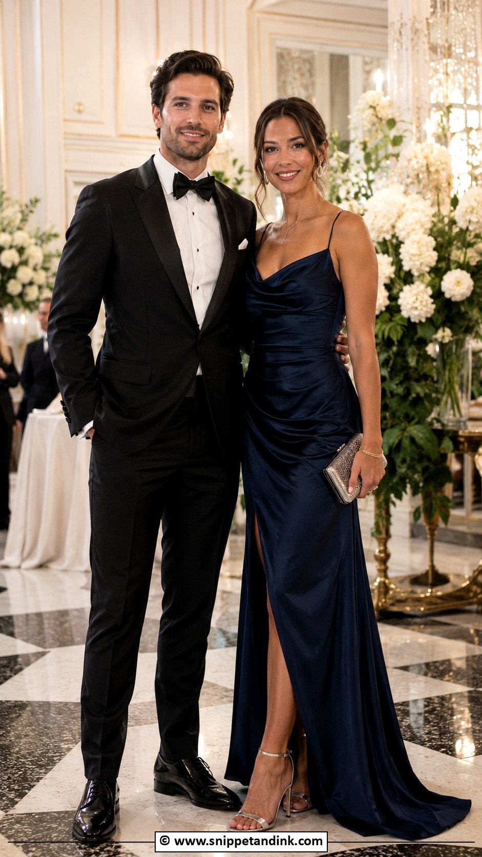 Matching Black Tie Wedding Outfit - Snippet and Ink - 35 Wedding Matching Outfits