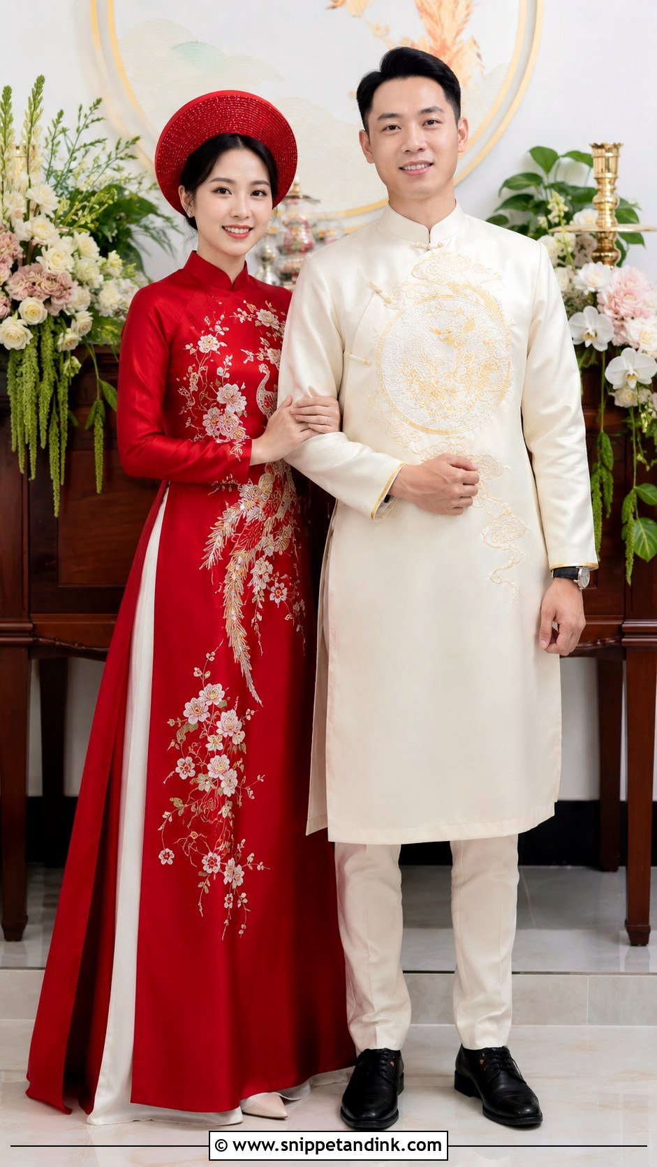 Matching Couple Ao Dai For Wedding Ceremony - Snippet and Ink - 25 Wedding Ao Dai Ideas