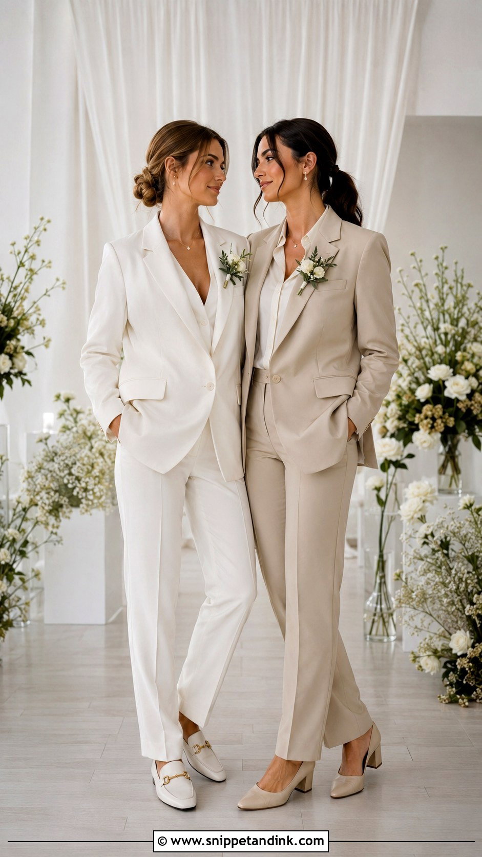 Matching Couple Wedding Suits - Snippet and Ink - 25 Lesbian Wedding Suit Ideas