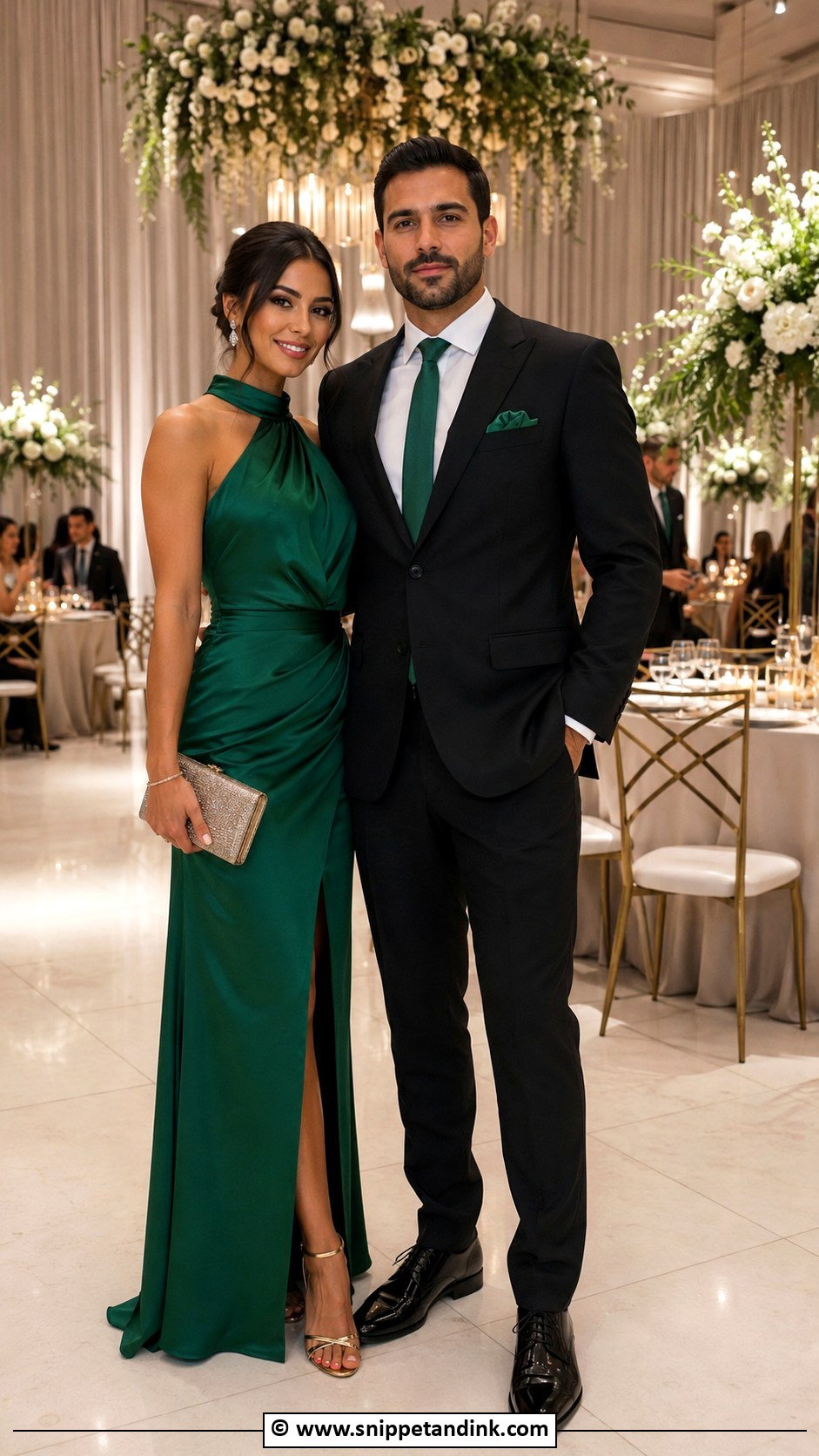 Matching Green Wedding Guest Outfit - Snippet and Ink - 35 Wedding Matching Outfits