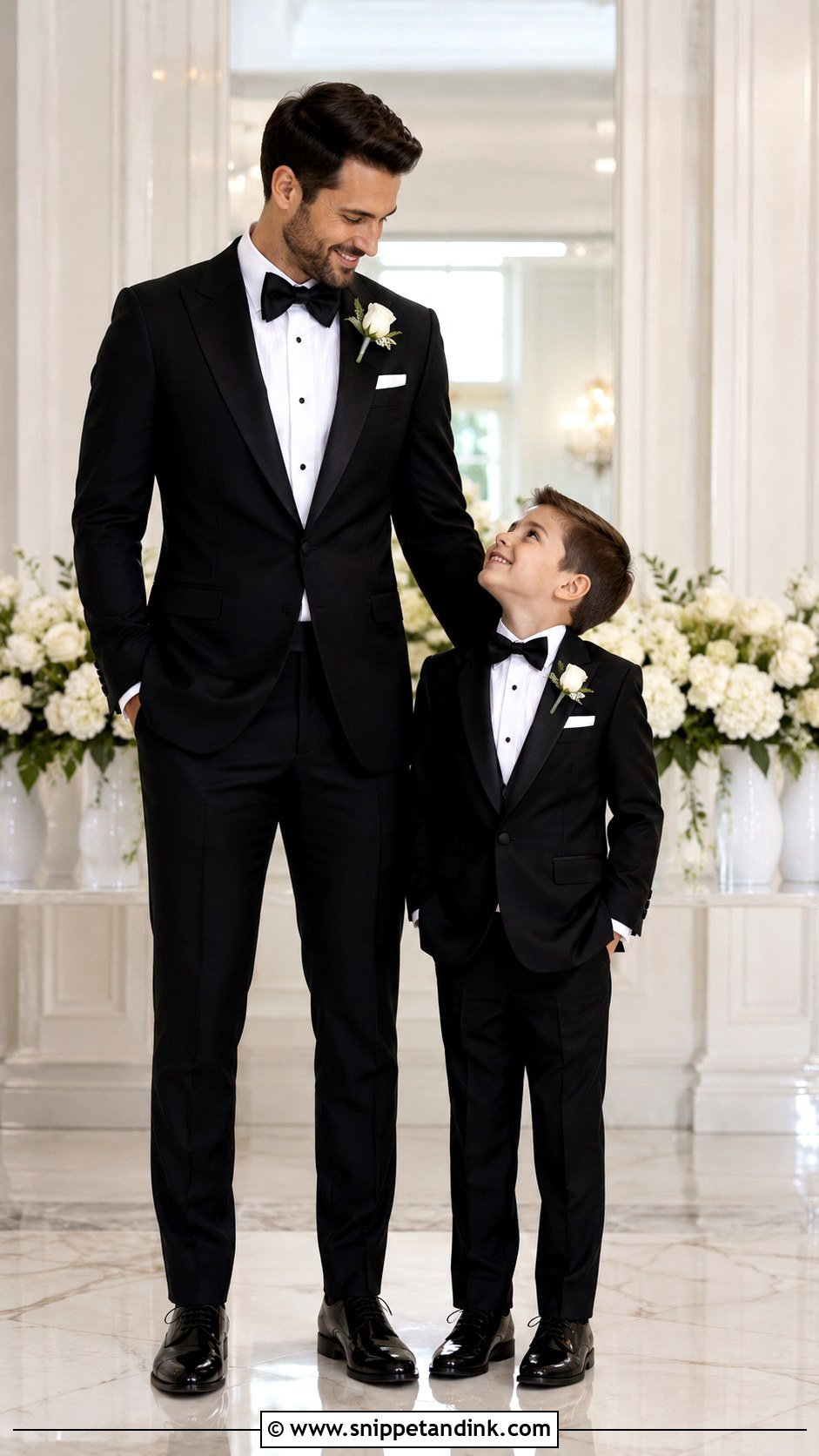 Matching Groom And Boys Wedding Tuxedo - Snippet and Ink - 20 Kids Tuxedo Boys Wedding Ideas