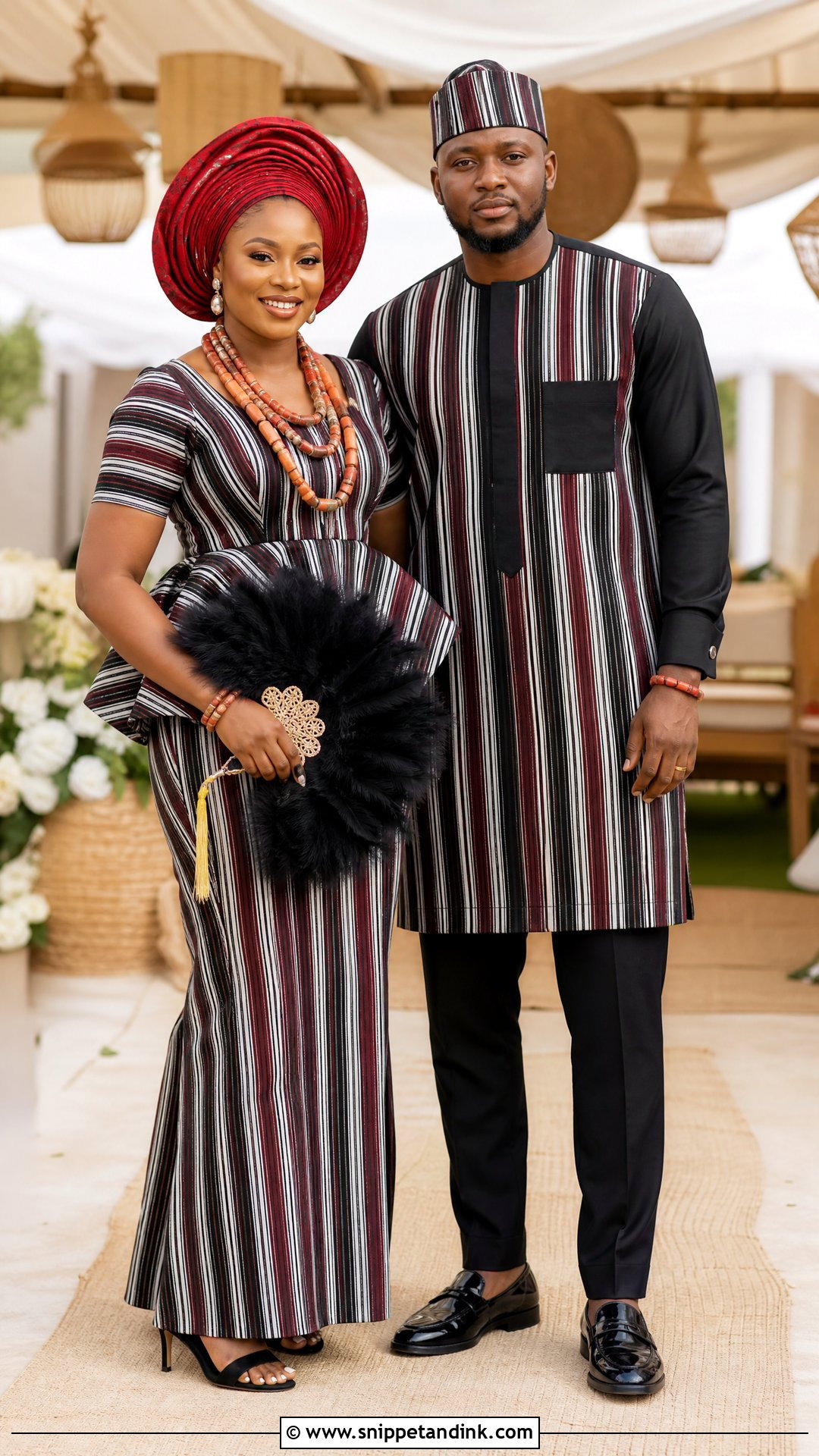 Matching Idoma Bride And Groom Attire - Snippet and Ink - 25 Idoma Traditional Wedding Attire Ideas