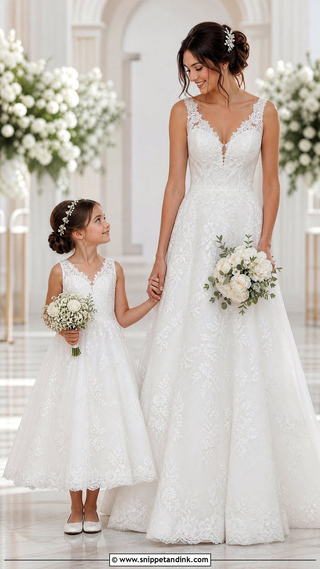 Matching Mini Bride And Flower Girl Gown - Snippet and Ink - 25 Little Bride Gown Styles for Kids