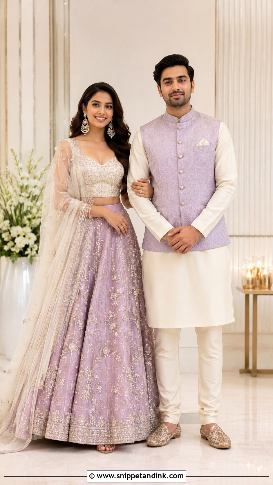 Matching Nehru Jacket Couple Outfit - Snippet and Ink - 25 Simple Indian Couple Matching Dress Ideas
