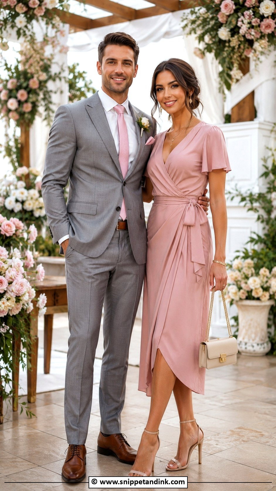 Matching Pink Wedding Guest Outfit - Snippet and Ink - 35 Wedding Matching Outfits