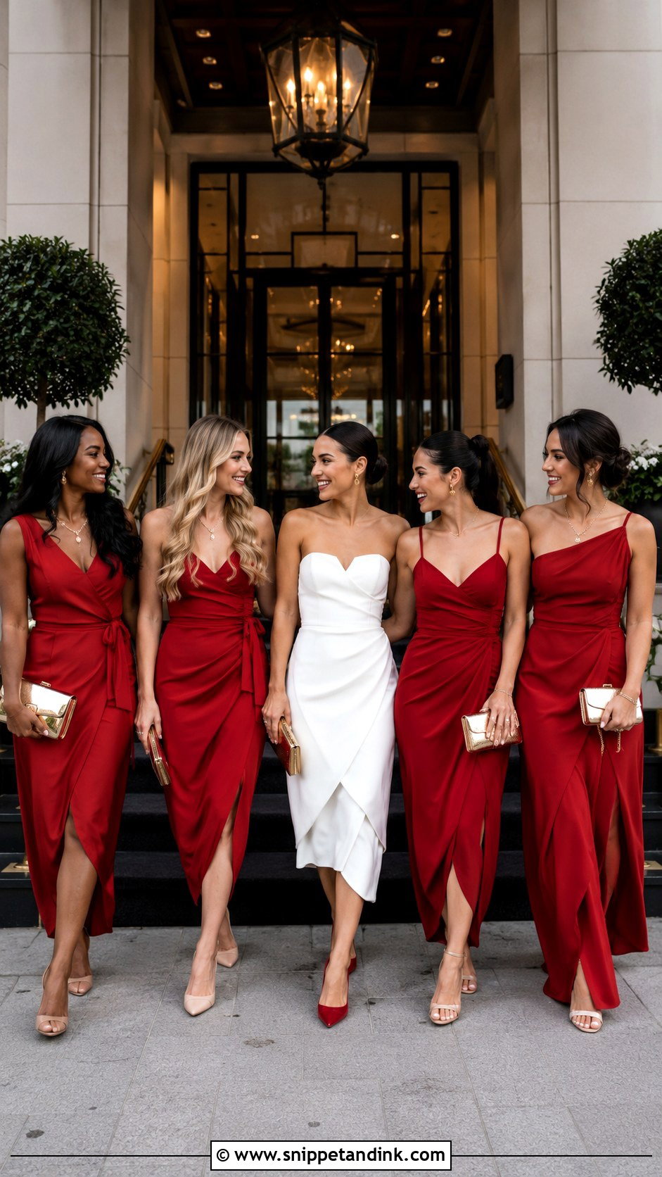 Matching Red Bachelorette Dresses - Snippet and Ink - 20 Matching Bachelorette Outfits