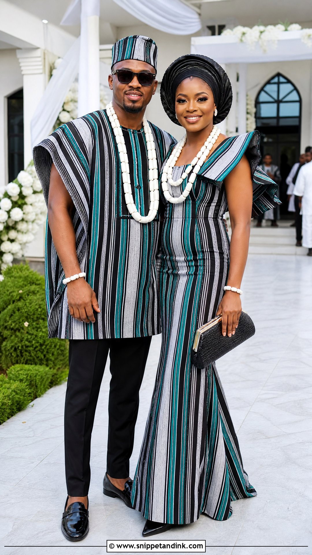 Matching Tiv Anger Bride And Groom Outfit - Snippet and Ink - 20 Tiv Traditional Wedding Attire Ideas