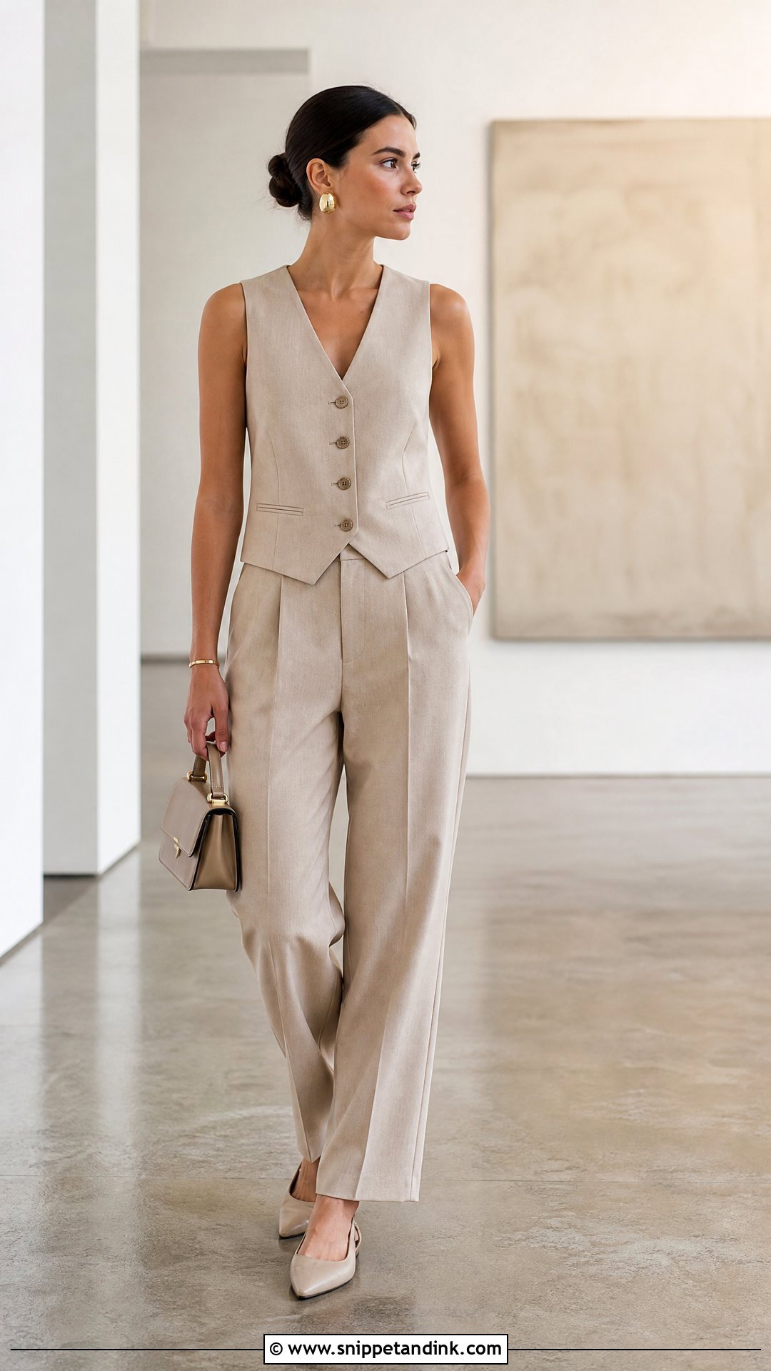 Matching Vest And Trouser Set Wedding Venue Tour Outfit - Snippet and Ink - 20 Wedding Venue Tour Outfit Ideas
