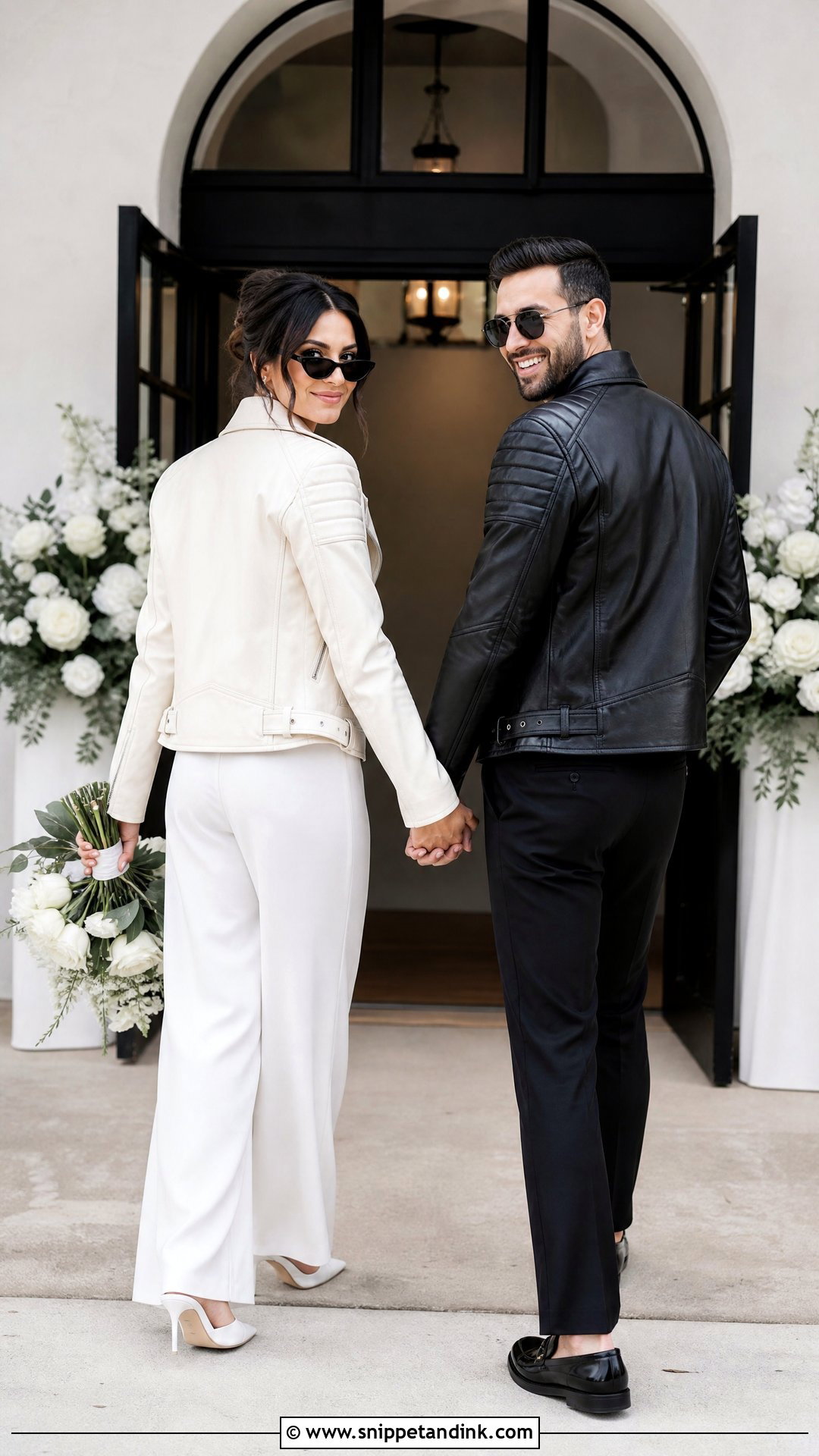 Matching Wedding Leather Jackets With Tailored Outfits - Snippet and Ink - 20 Wedding Leather Jacket Ideas