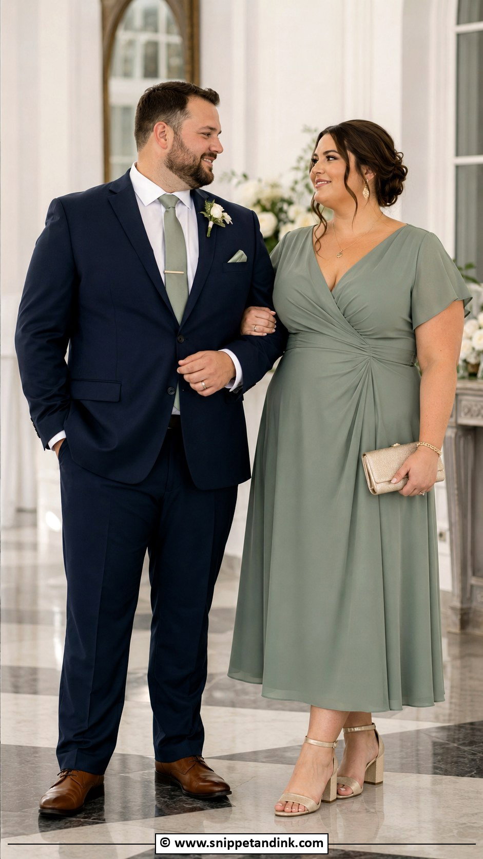 Matching Wedding Outfit For Plus Size Couples - Snippet and Ink - 35 Wedding Matching Outfits