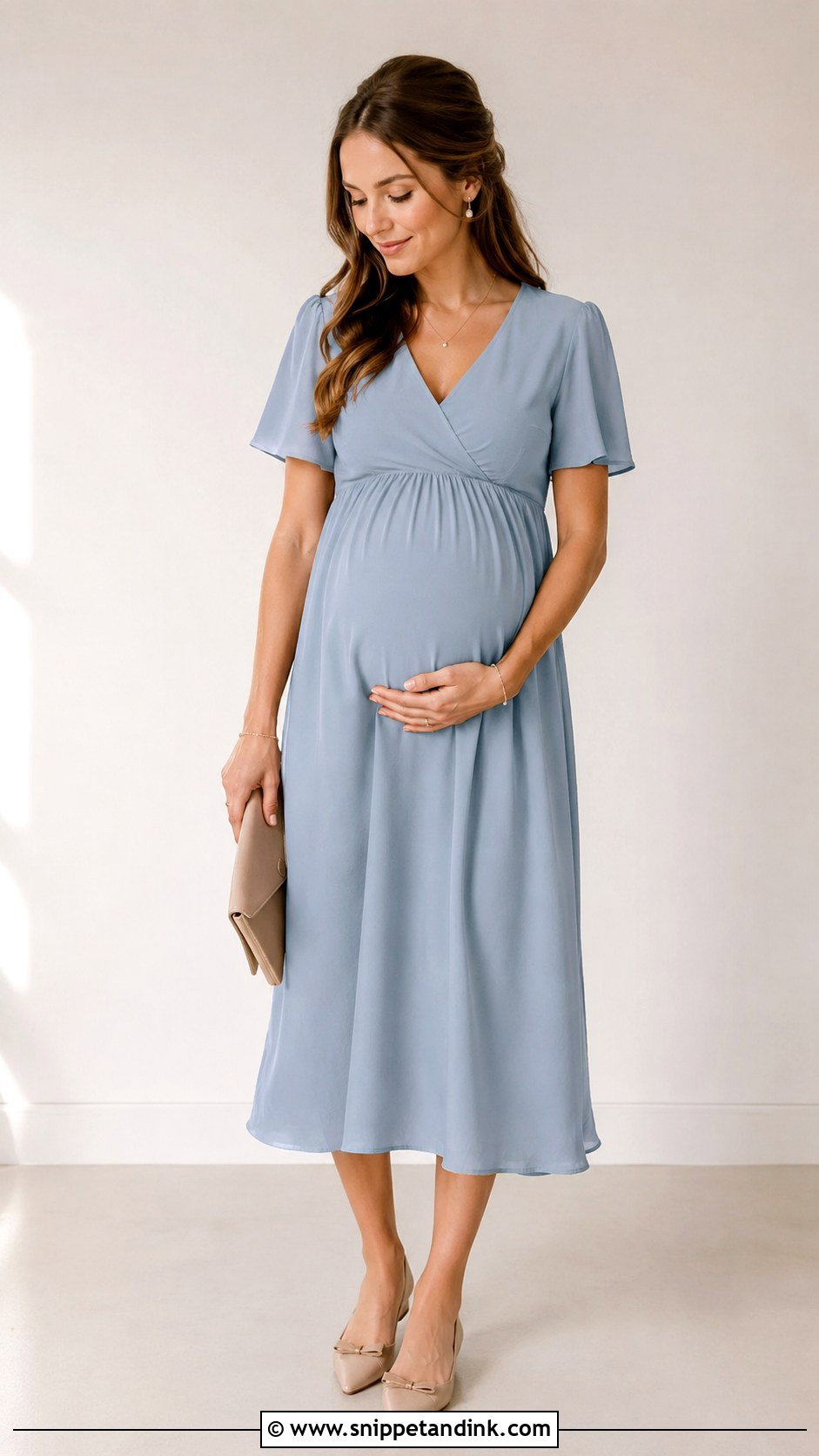 Maternity A Line Midi Dress - Snippet and Ink - 25 Pregnancy Dresses for Wedding
