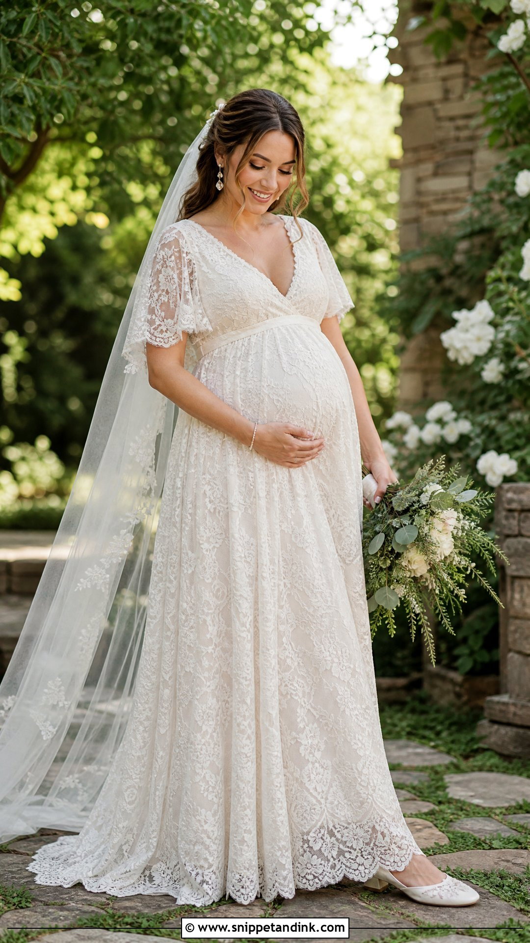Maternity Boho Lace Wedding Dress - Snippet and Ink - 25 Boho Lace Wedding Dress Ideas