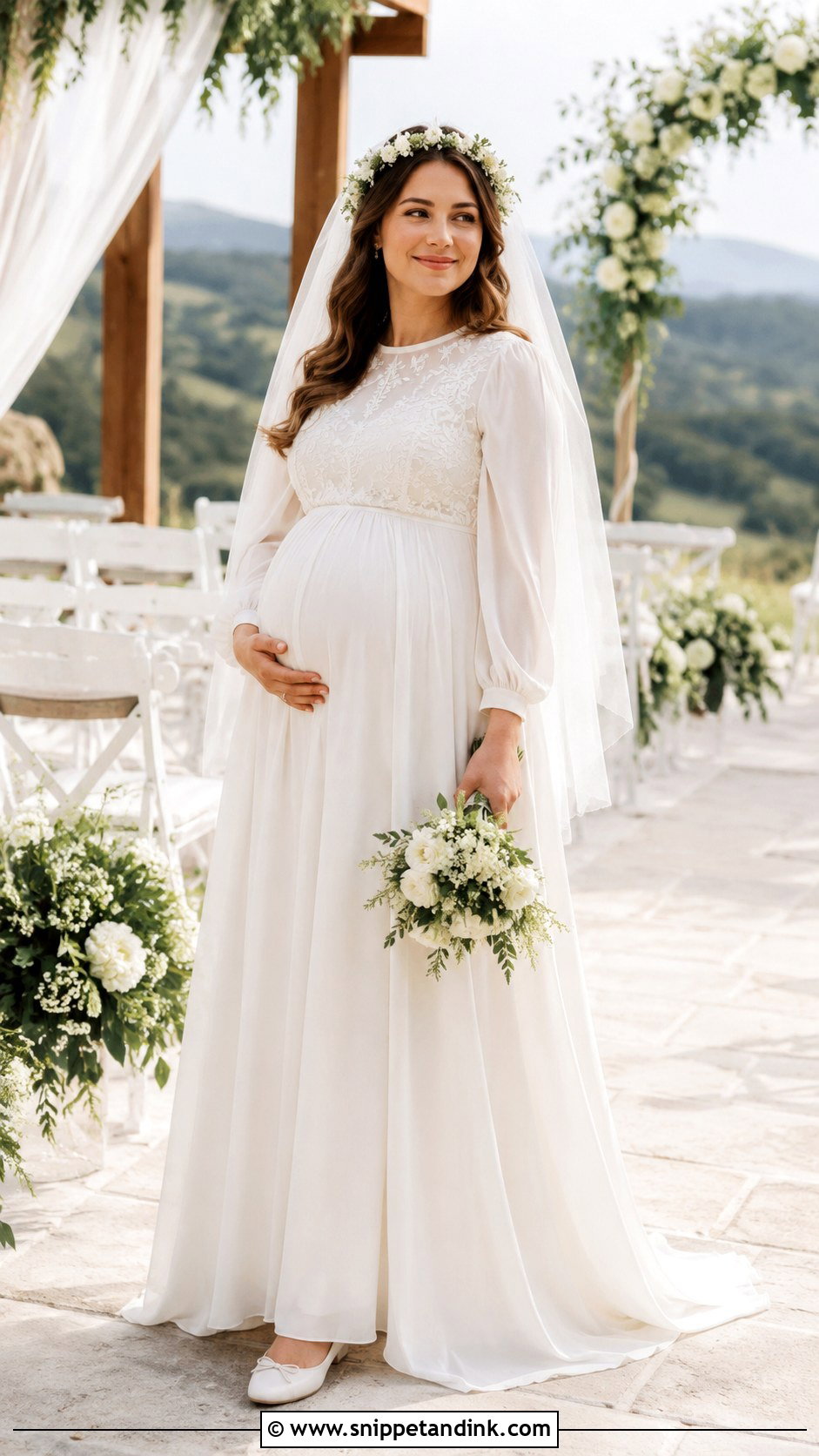 Maternity Boho Modest Wedding Dress - Snippet and Ink - 20 Boho Modest Wedding Dress Ideas