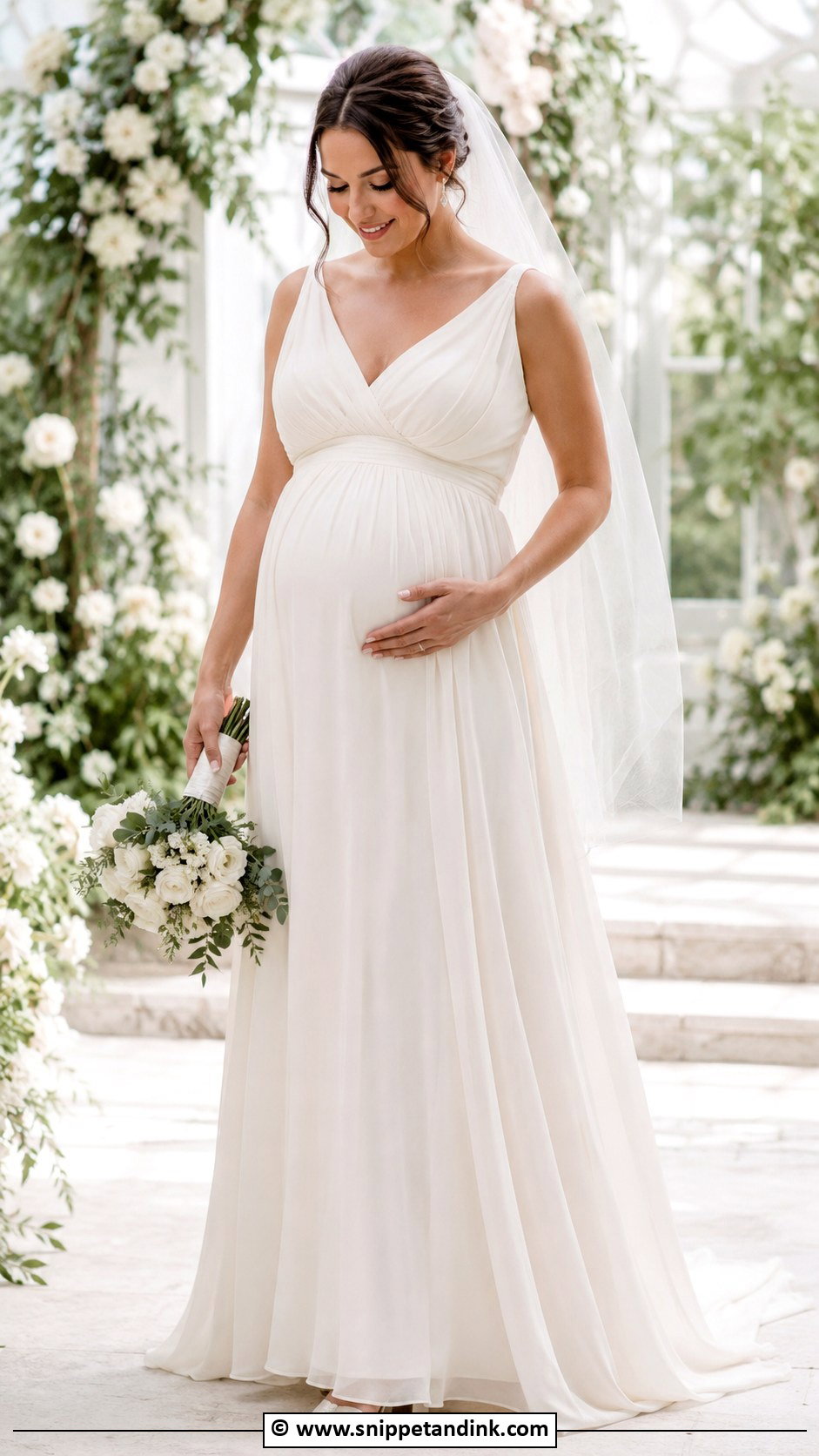 Maternity Bride Gown With Empire Waist - Snippet and Ink - 25 Bride Gowns