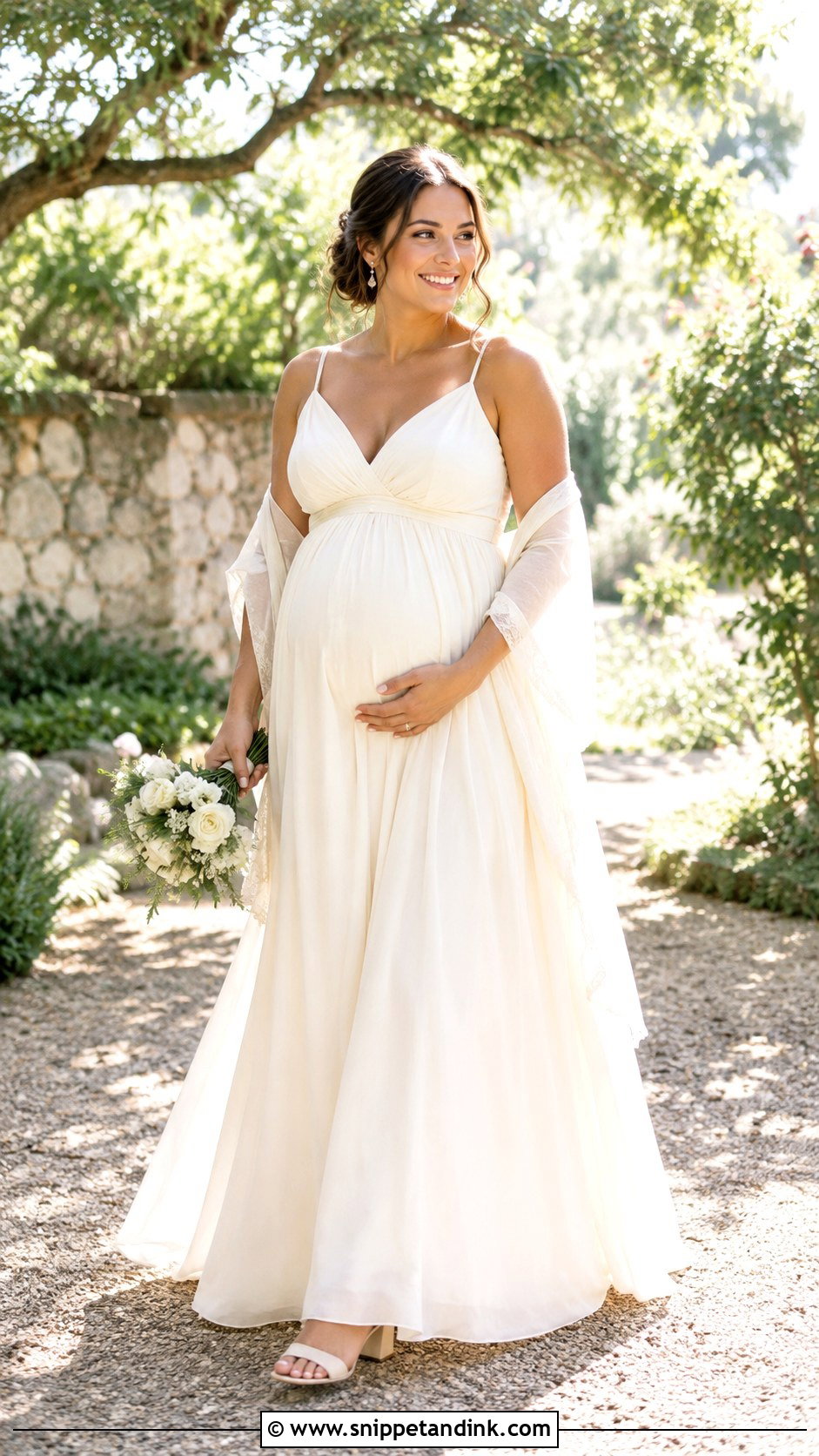 Maternity Empire Waist Eloping Wedding Dress - Snippet and Ink - 20 Eloping Wedding Dress Ideas