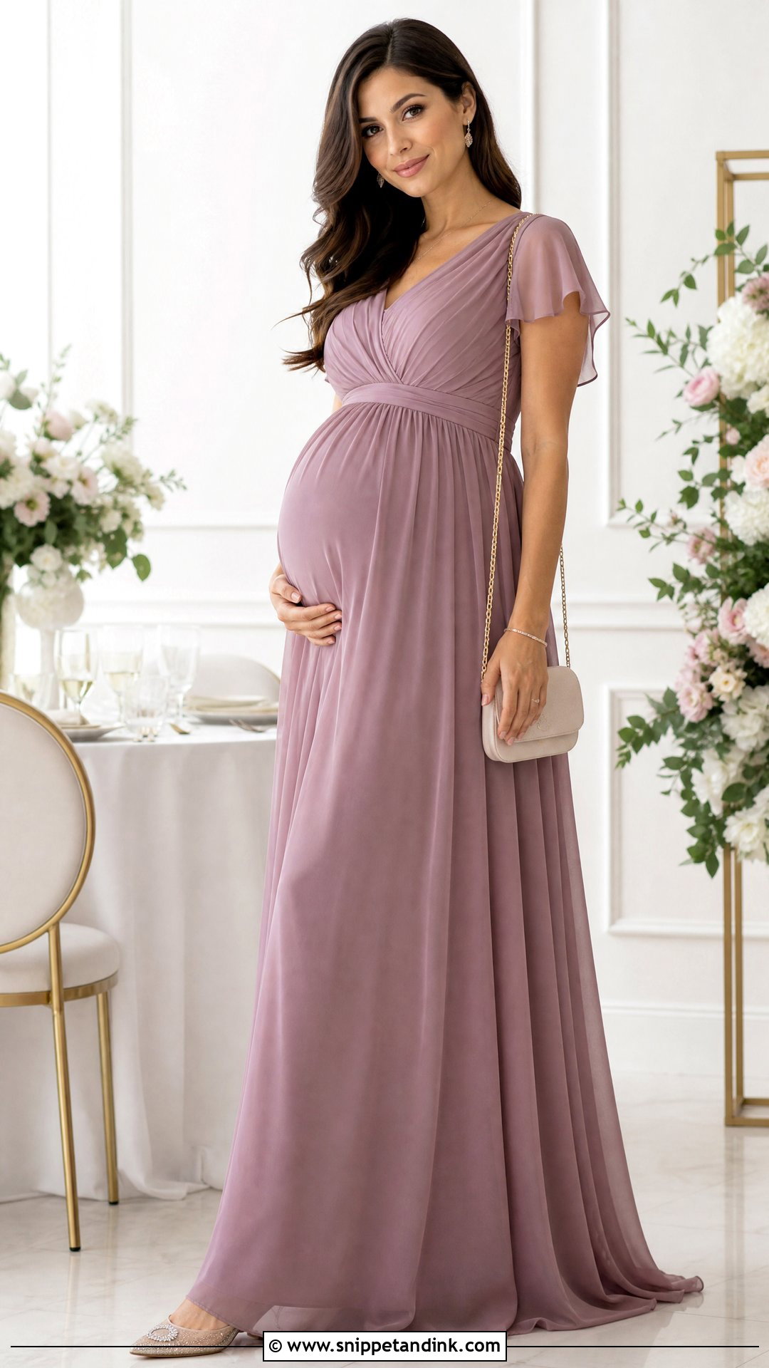 Maternity Empire Waist Flair Gown Outfit - Snippet and Ink - 20 Flair Gown Ideas