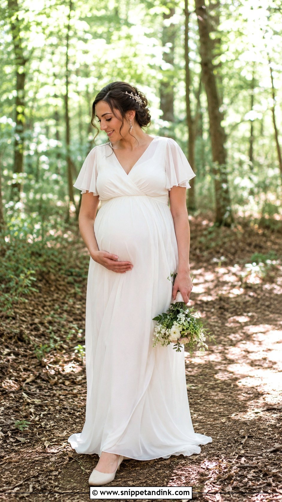 Maternity Empire Waist Forest Wedding Dress - Snippet and Ink - 20 Forest Wedding Dresses
