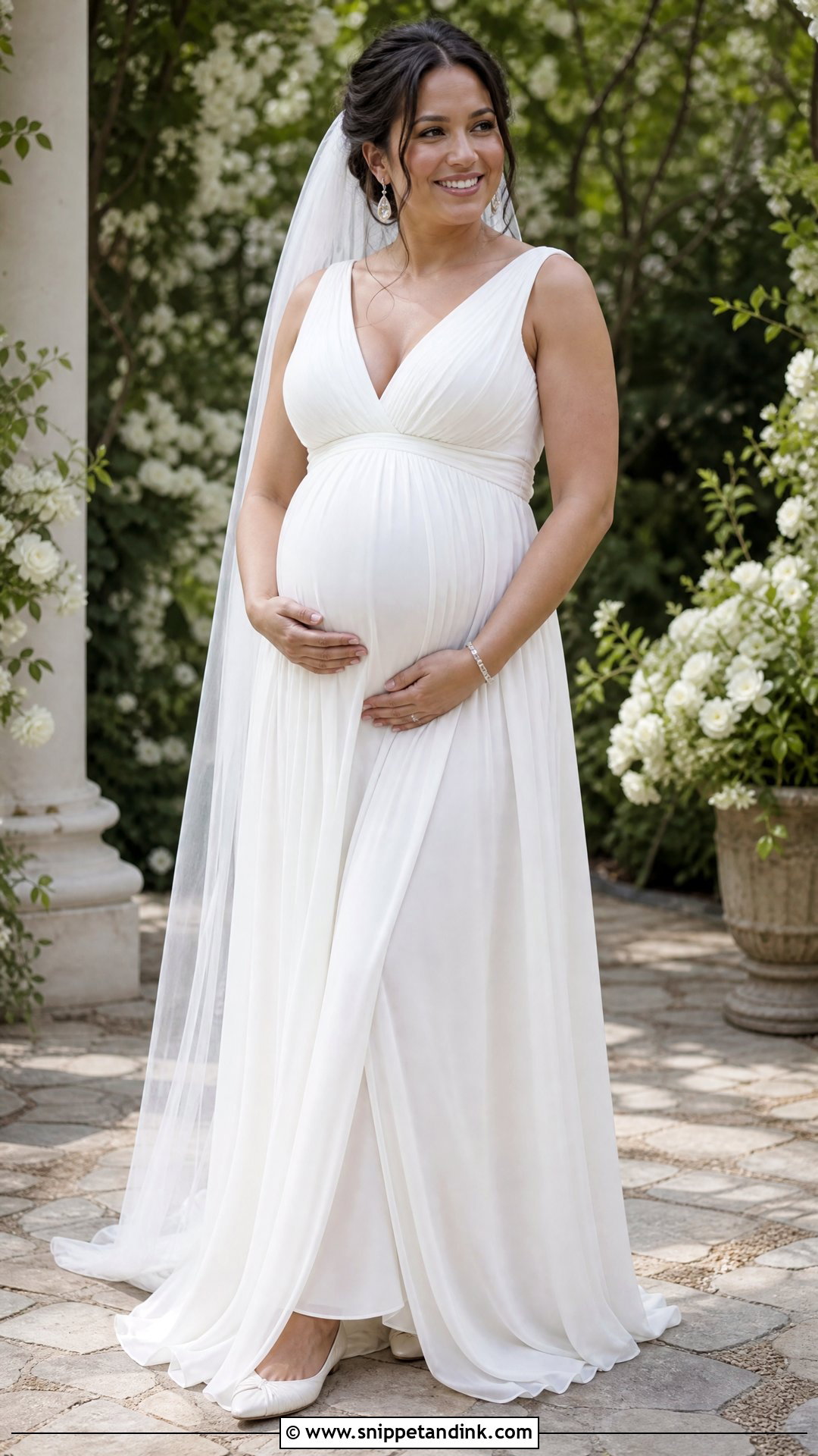 Maternity Empire Waist Long Wedding Dress - Snippet and Ink - 25 Long Wedding Dress Ideas