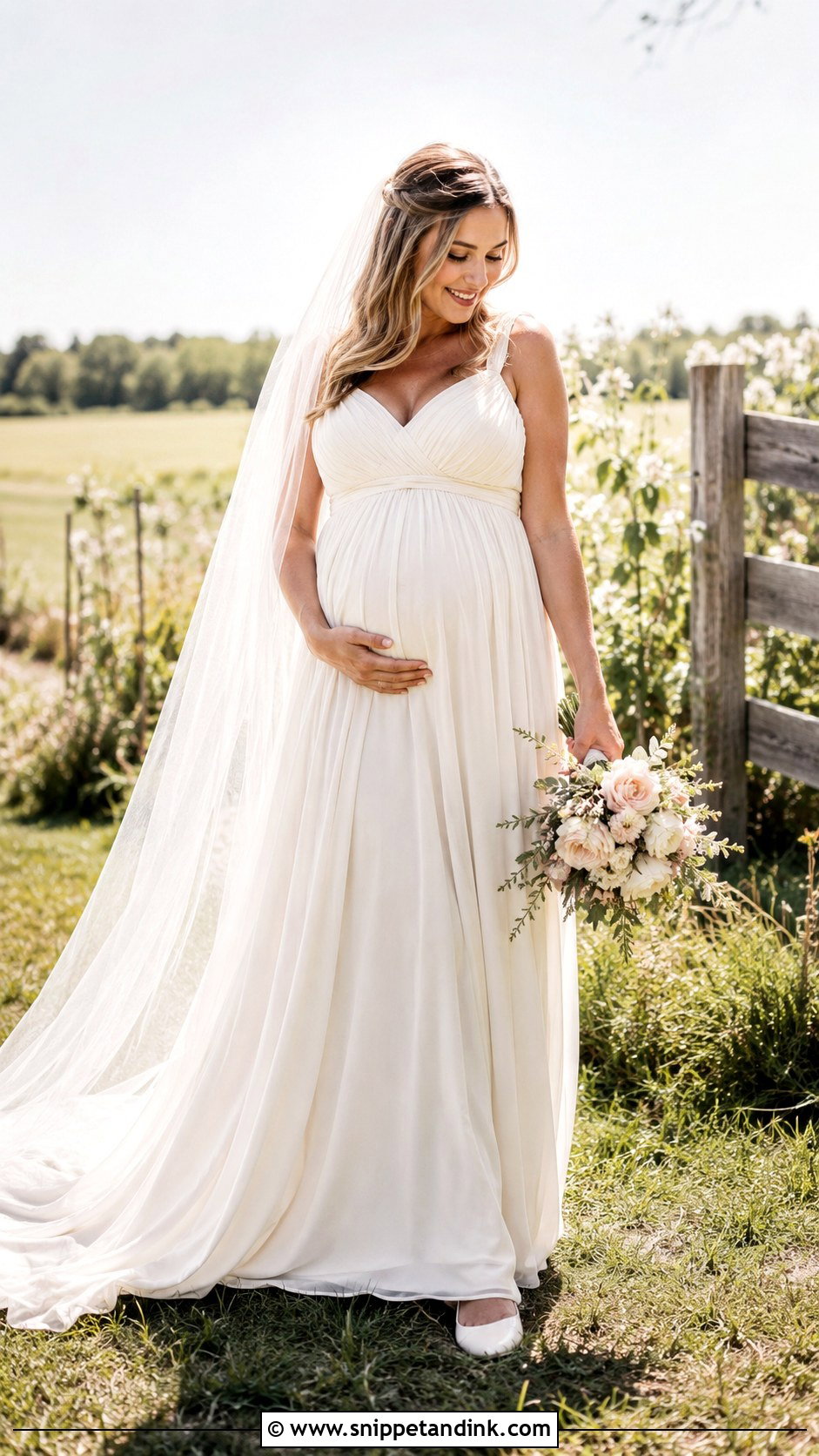 Maternity Farmhouse Wedding Dress - Snippet and Ink - 25 Farmhouse Wedding Dress Ideas