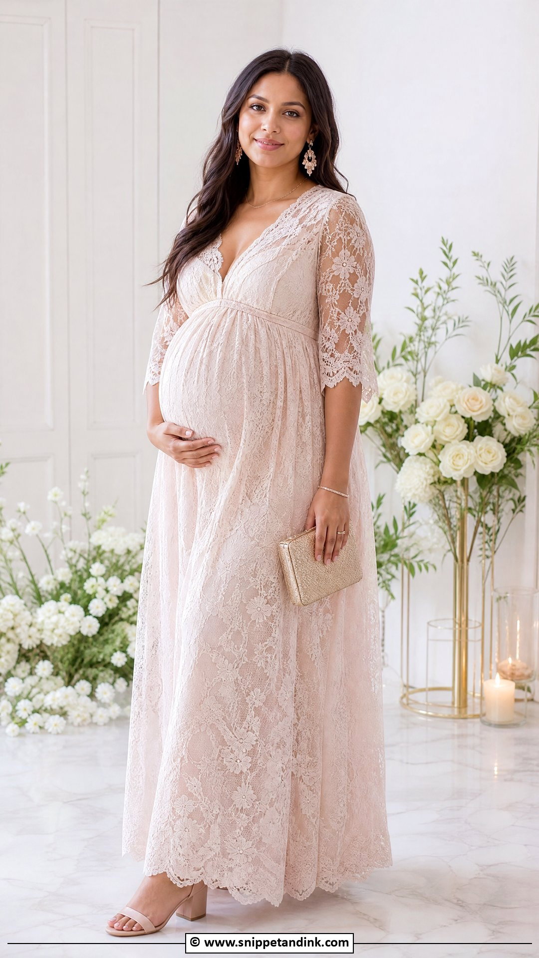 Maternity Lace Gown - Snippet and Ink - 35 Lace Gown Ideas