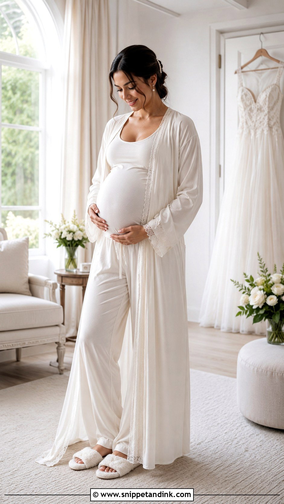 Maternity Long Bridal Robe - Snippet and Ink - 20 Long Bridal Robes Ideas