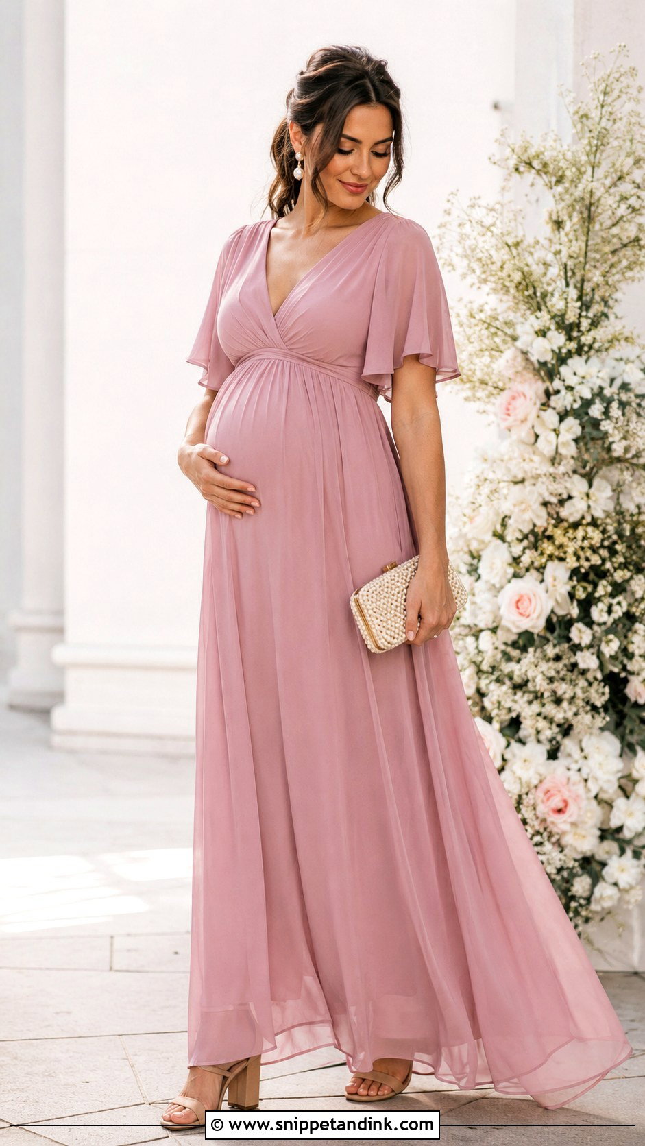 Maternity Pink Dress - Snippet and Ink - 25 Pregnancy Dresses for Wedding