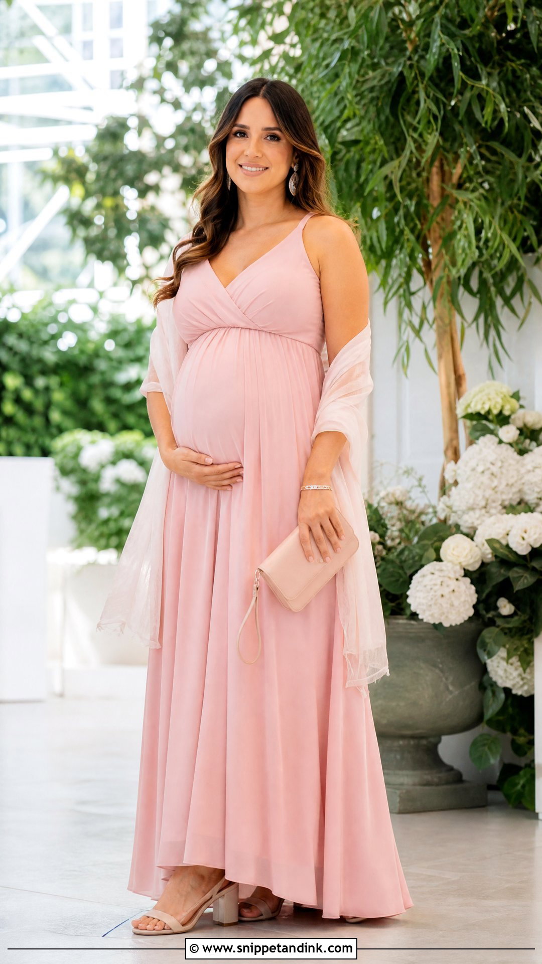 Maternity Pink Empire Gown - Snippet and Ink - 25 Pink Gown Ideas