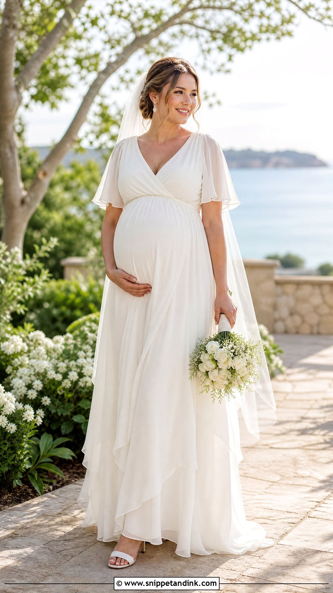 Maternity Silk Chiffon Wedding Dress - Snippet and Ink - 20 Silk Chiffon Wedding Dress Ideas