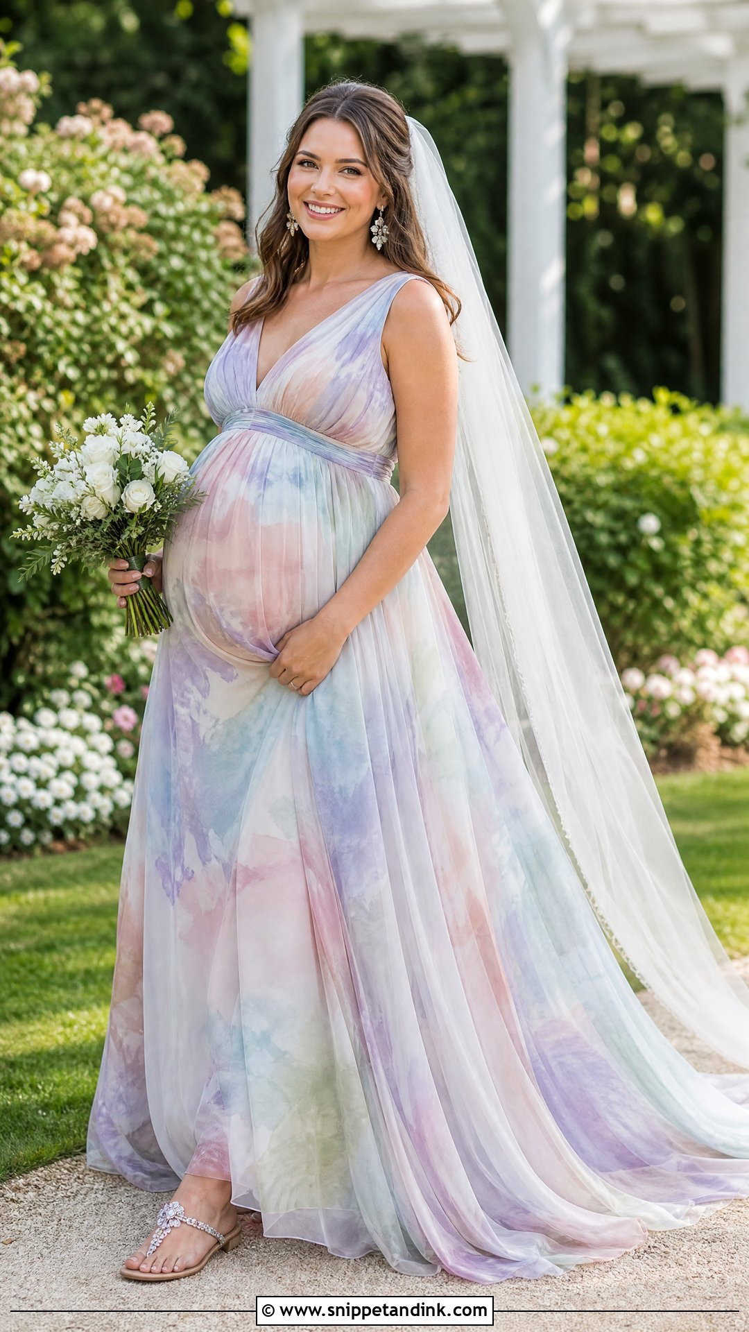 Maternity Tie Dye Wedding Dress With Empire Waist - Snippet and Ink - 20 Tie Dye Wedding Dress Ideas