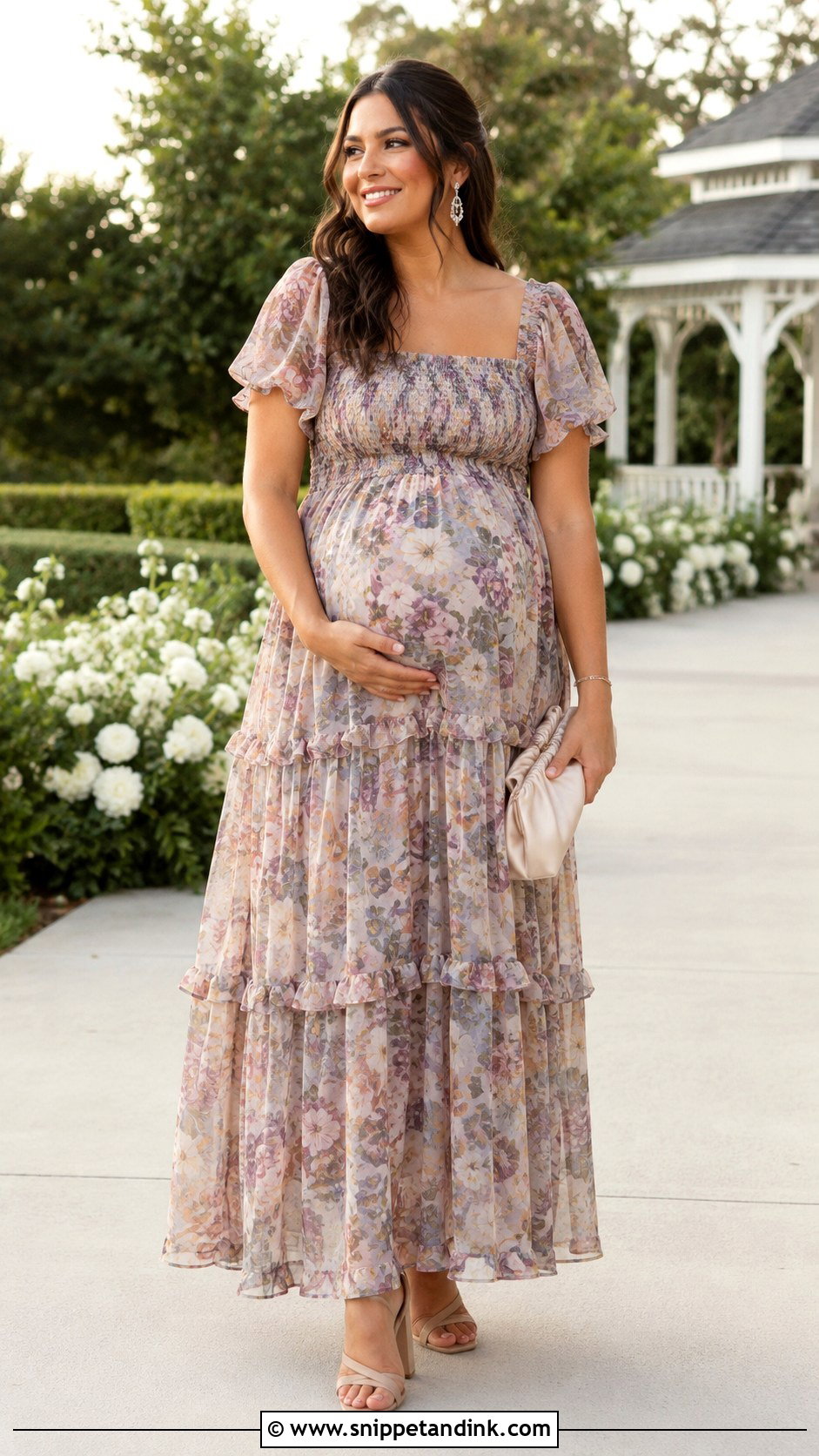 Maternity Tiered Maxi Dress - Snippet and Ink - 25 Pregnancy Dresses for Wedding