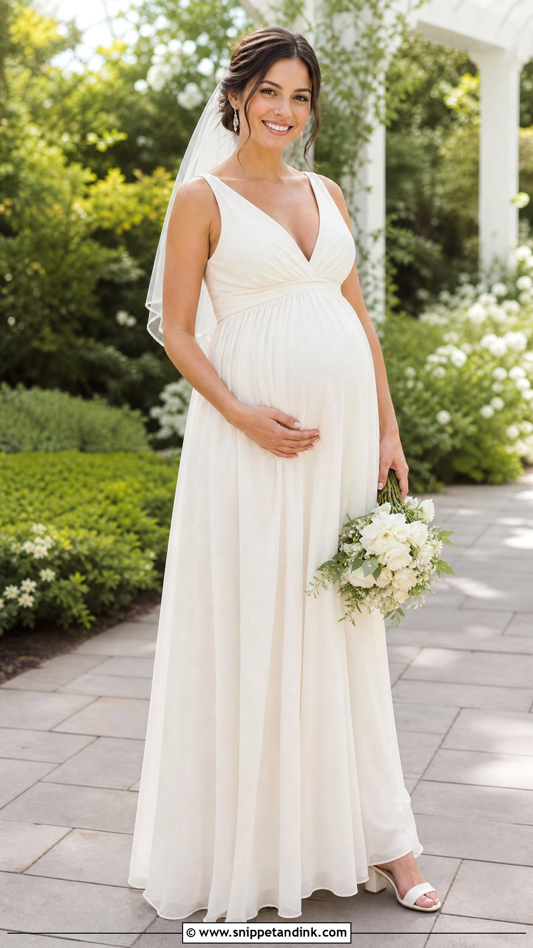 Maternity V Neck Wedding Dress - Snippet and Ink - 25 Wedding Dresses V Neck