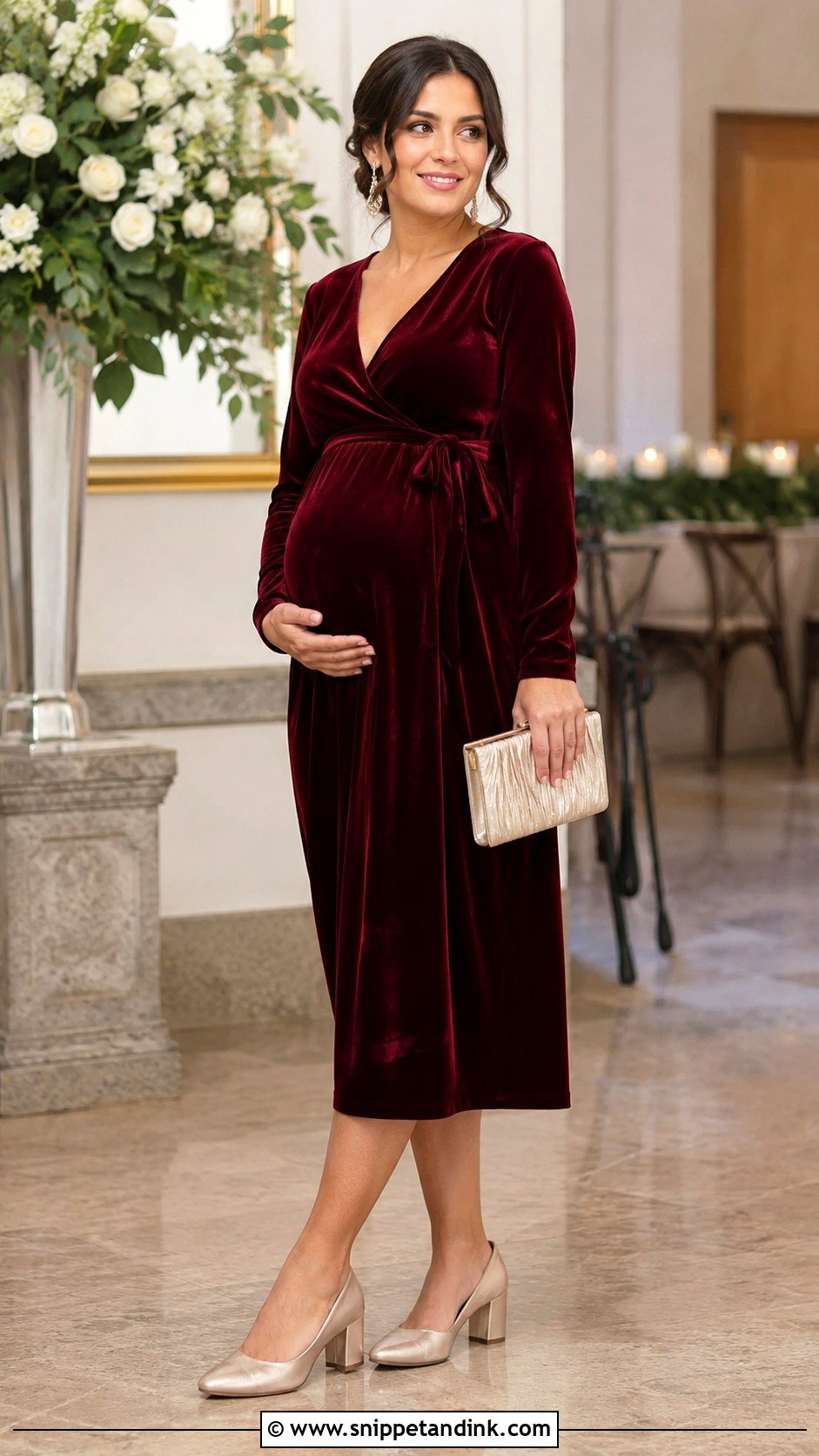 Maternity Velvet Dress - Snippet and Ink - 25 Pregnancy Dresses for Wedding