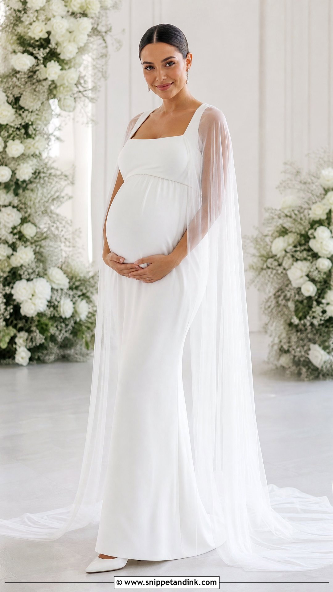 Maternity Wedding Dress With Cape - Snippet and Ink - 25 Wedding Dress for Pregnant Bride Ideas