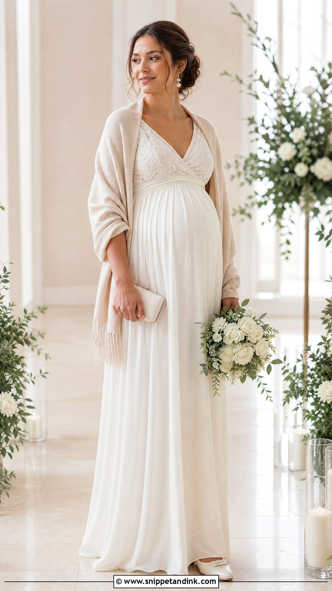 Maternity Wedding Dress With Cashmere Shawl - Snippet and Ink - 25 Wedding Dress with Shawl Ideas