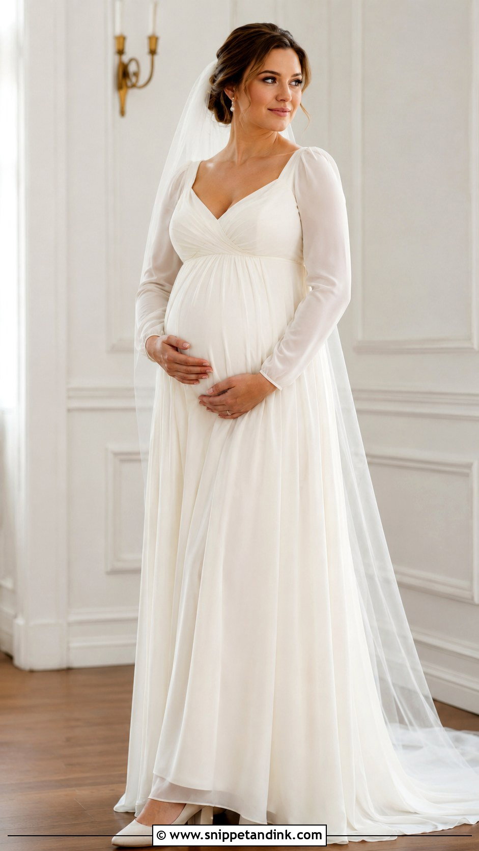 Maternity Wedding Dress With Long Sleeves - Snippet and Ink - 25 December Wedding Dress Ideas