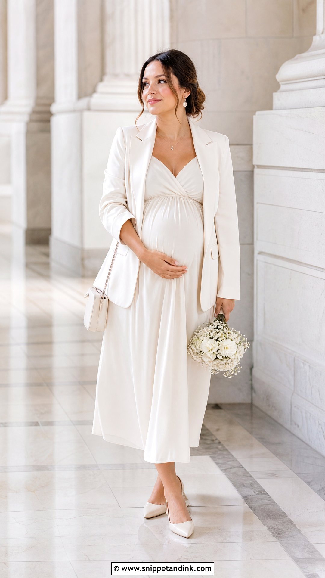 Maternity Wedding Dress With Open Blazer - Snippet and Ink - 20 Wedding Dress with Blazer Ideas