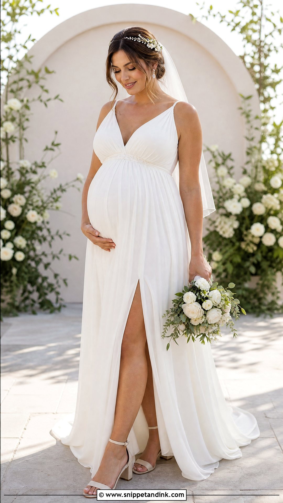 Maternity Wedding Dress With Side Split - Snippet and Ink - 20 Wedding Dress with Split Ideas