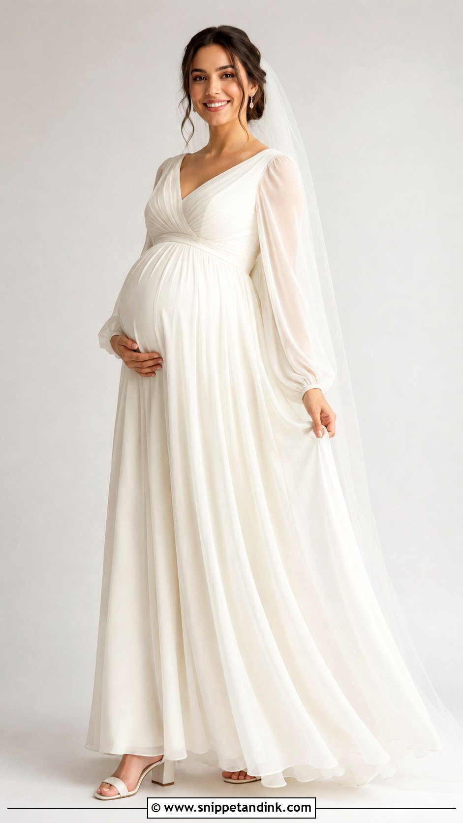 Maternity Wedding Dress With Sleeves - Snippet and Ink - 30 Pregnancy Wedding Dress Ideas