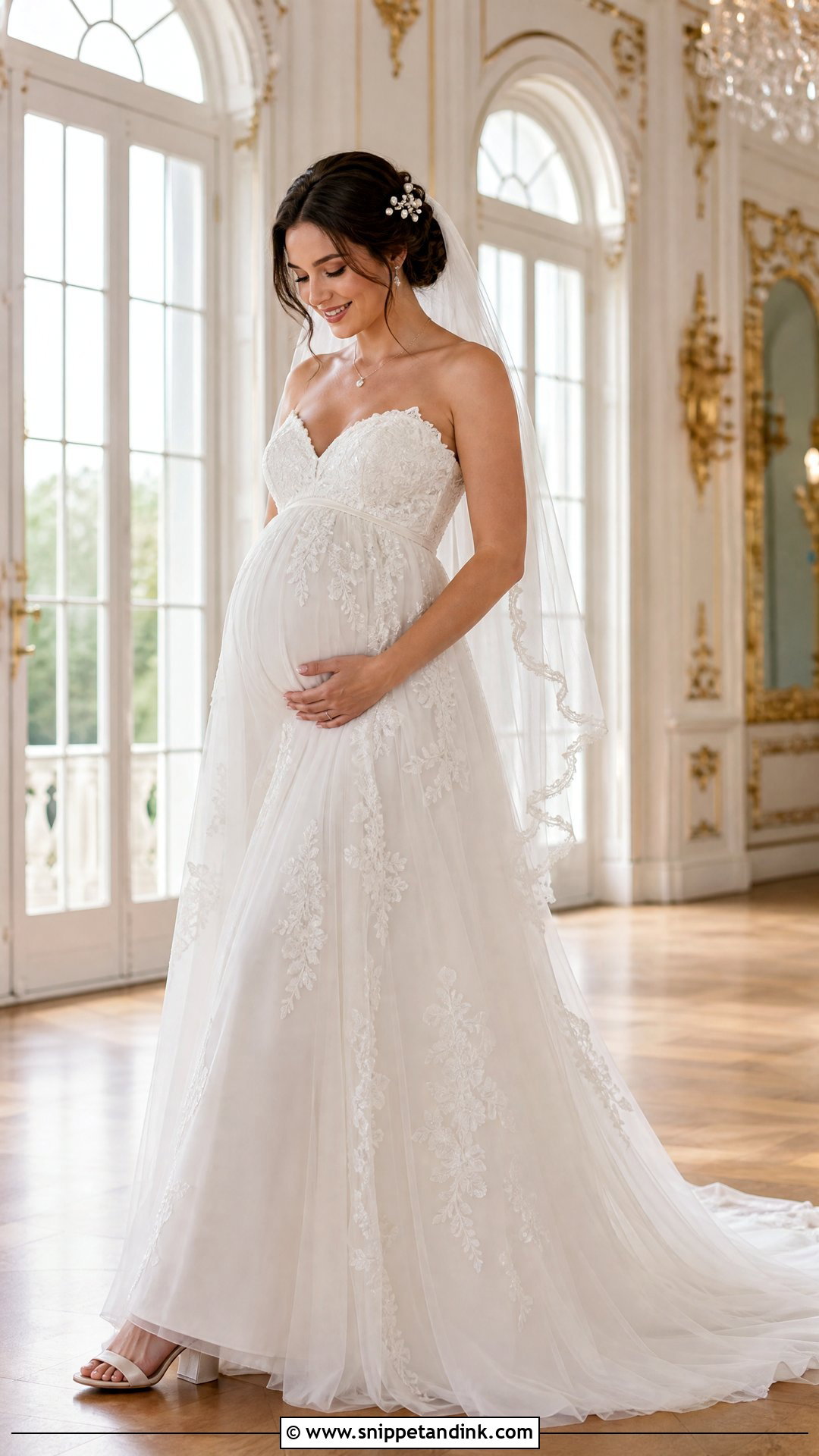 Maternity Wedding Gown With Corset Back - Snippet and Ink - 20 Wedding Gown for Pregnant Brides Ideas