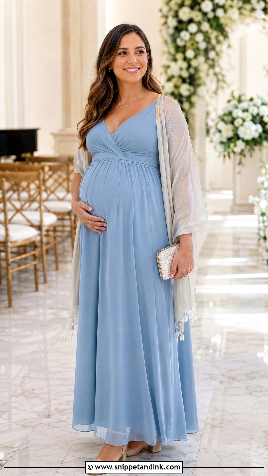 Maternity Wedding Guest Dress Outfit - Snippet and Ink - 25 Wedding Outfits for Family Members