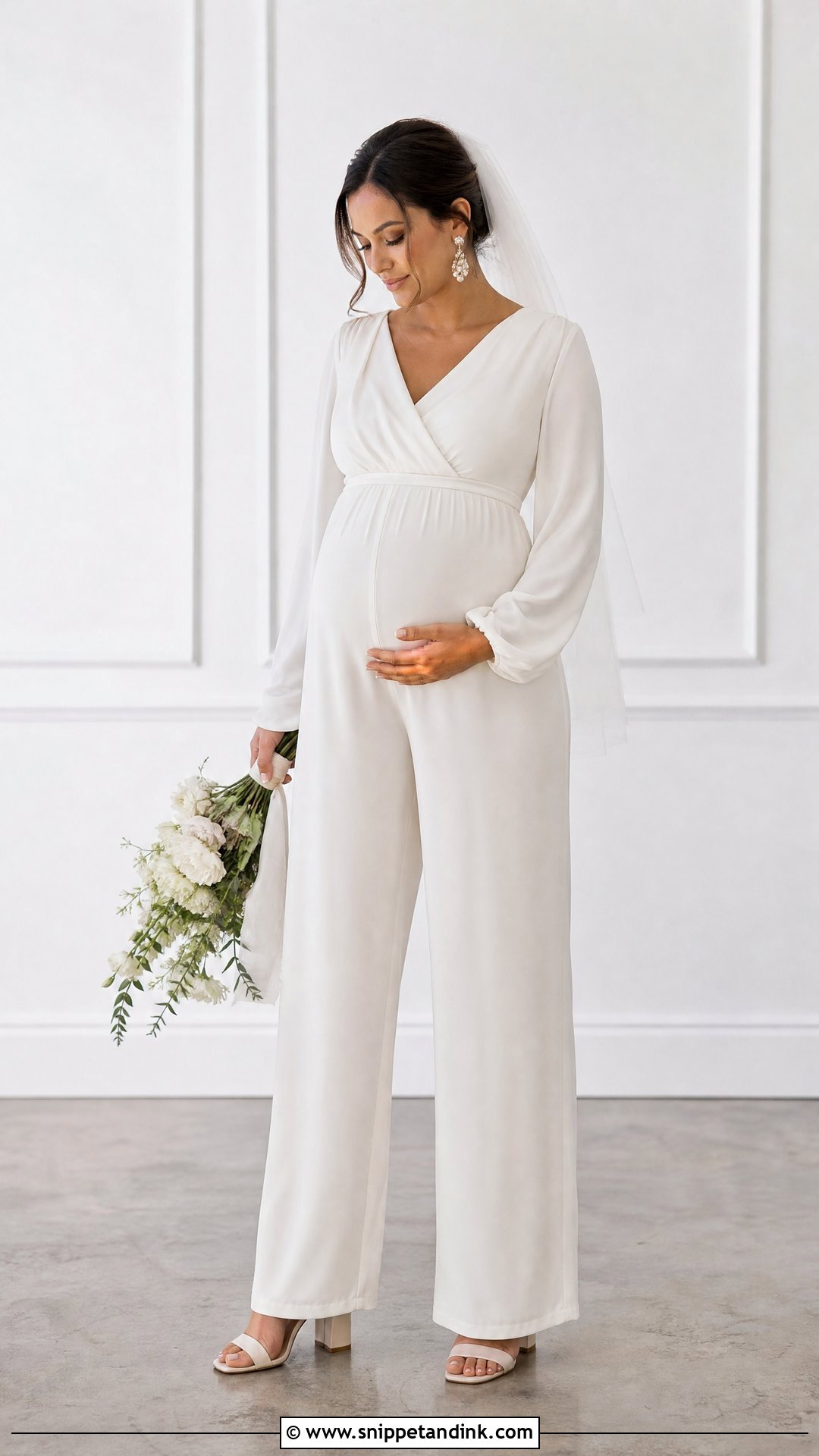 Maternity Wedding Jumpsuit - Snippet and Ink - 25 Wedding Dress for Pregnant Bride Ideas