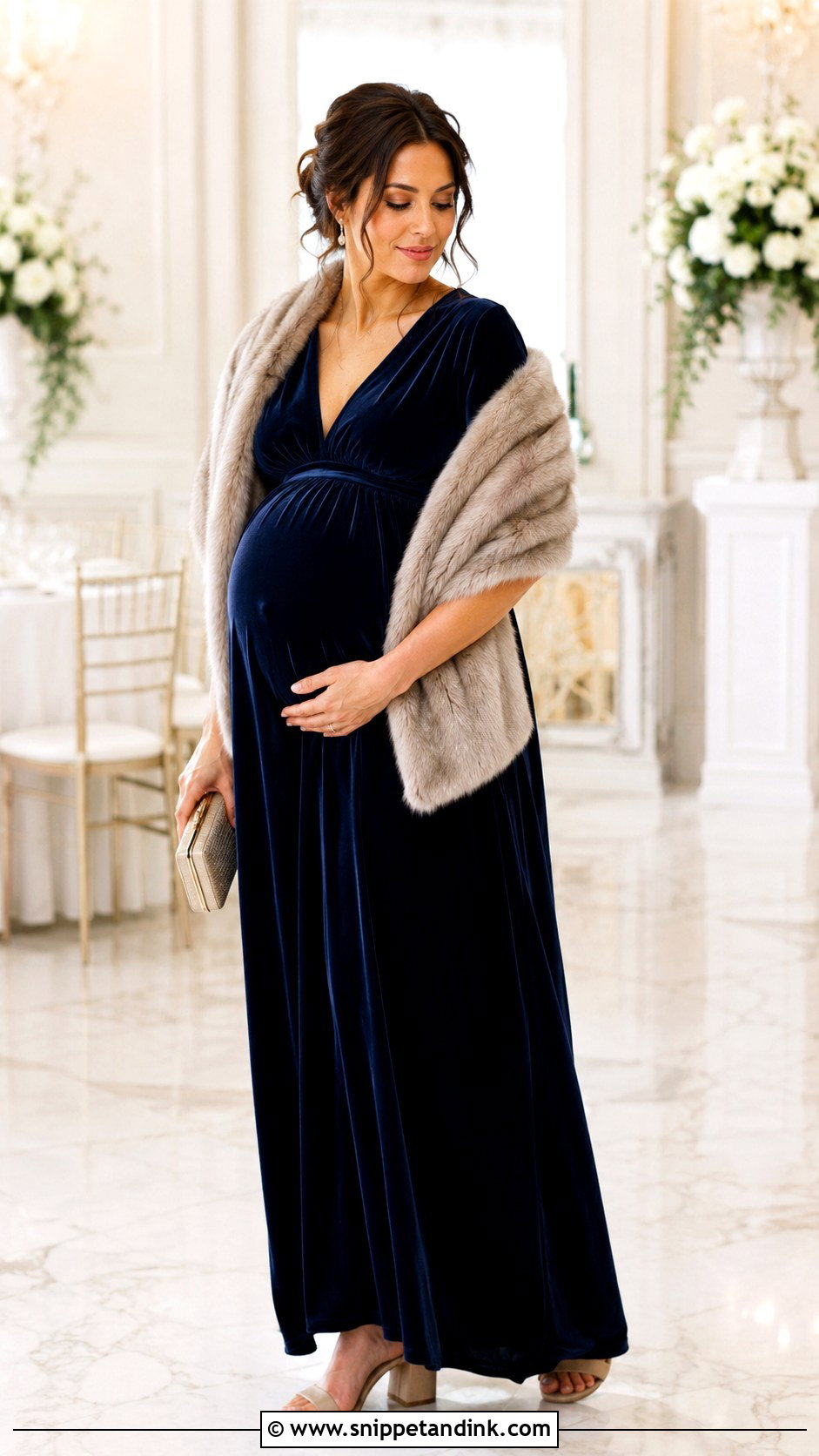 Maternity Winter Wedding Outfit - Snippet and Ink - 30 Winter Wedding Outfit Ideas