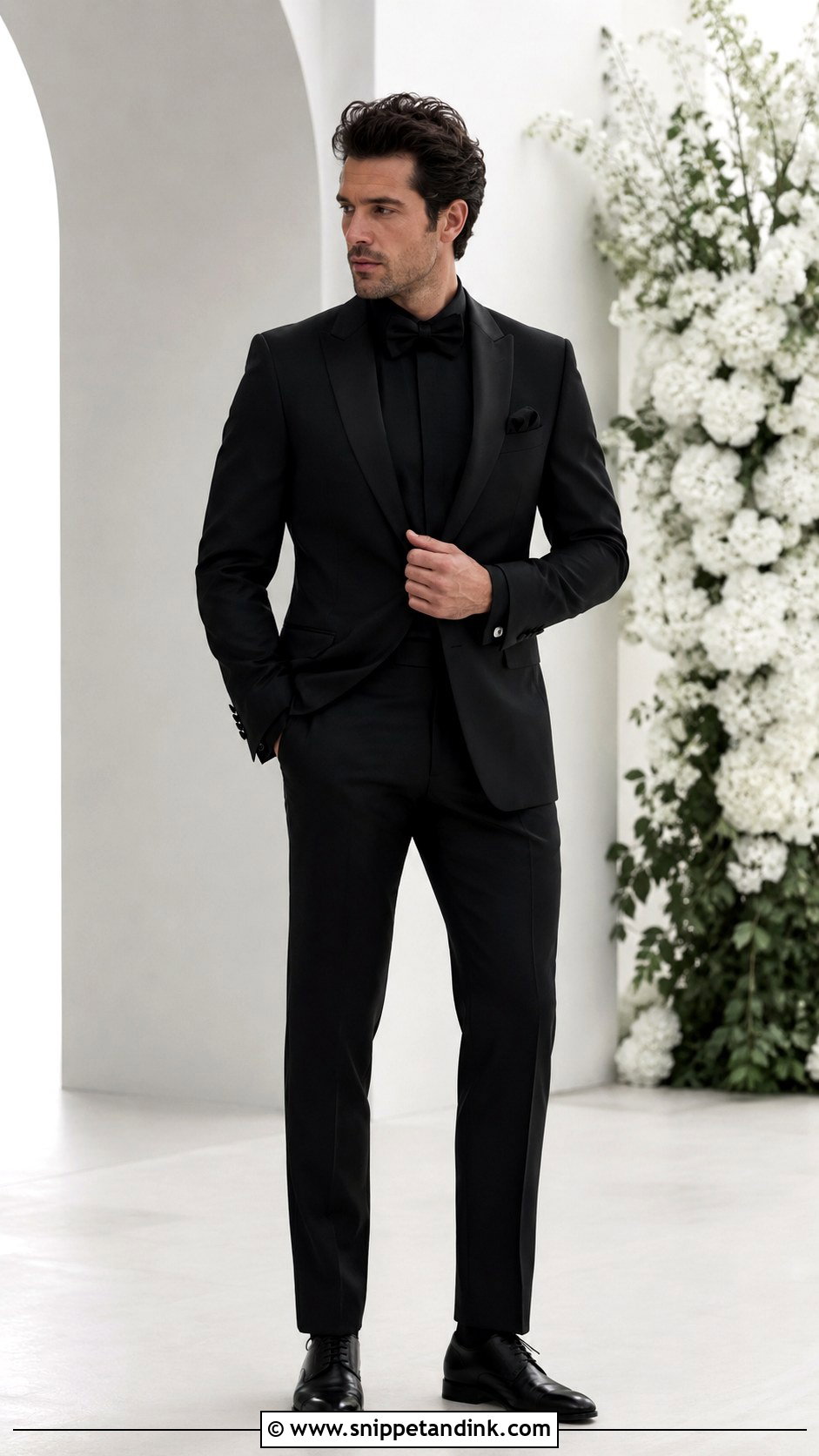 Matte All Black Tux - Snippet and Ink - 20 All Black Tux Wedding Ideas