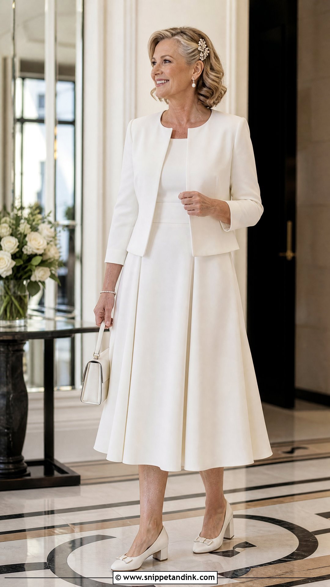 Mature Bride Tea Length Wedding Dress With Jacket - Snippet and Ink - 20 Tea Length Wedding Ideas