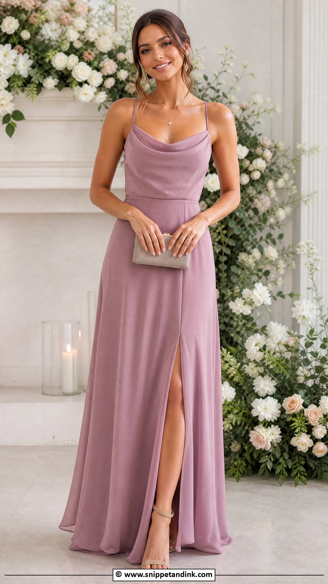 Mauve Bridesmaid Dress - Snippet and Ink - 30 Wedding Party Dresses