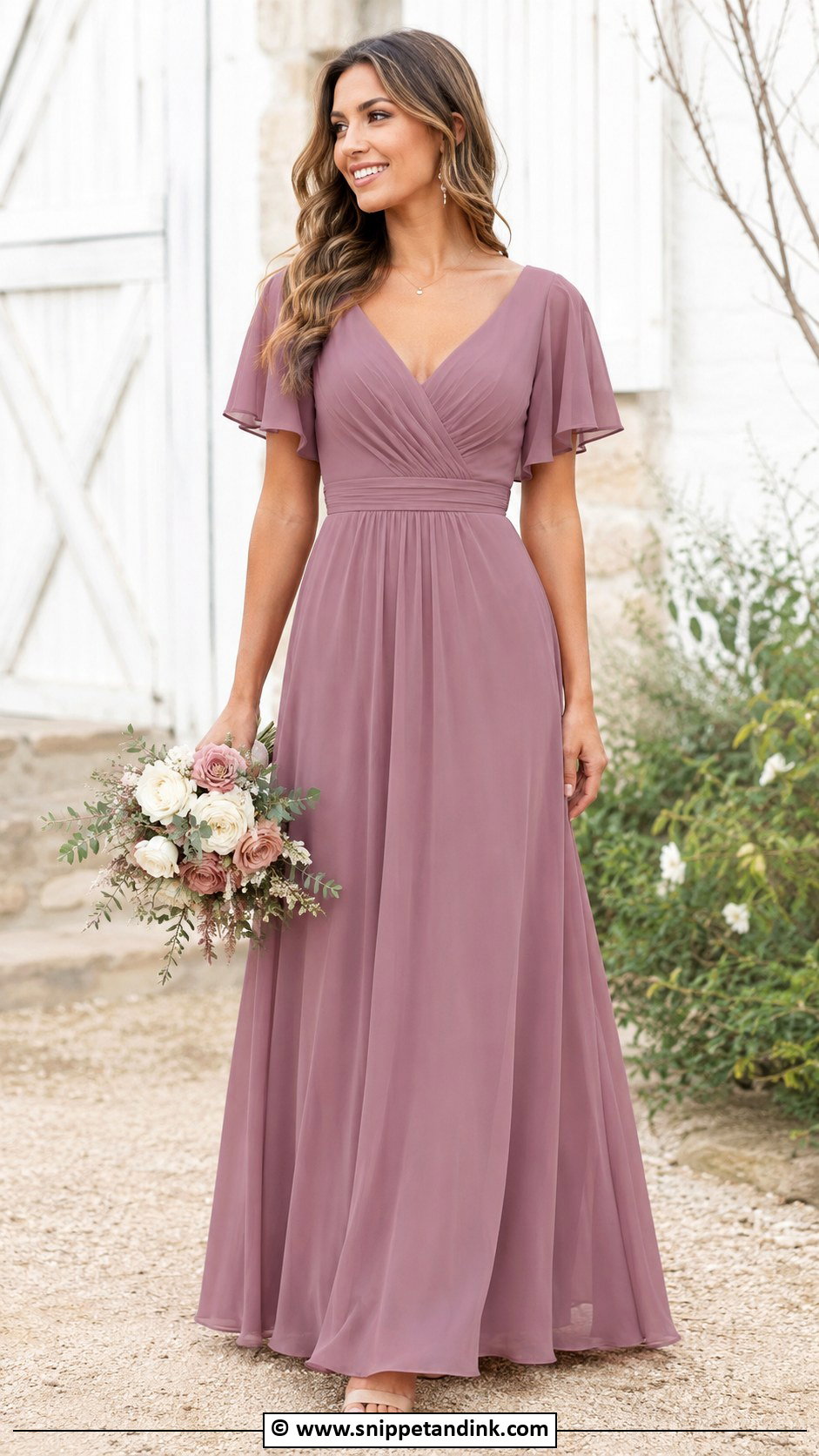 Mauve Bridesmaid Dress - Snippet and Ink - 25 Wedding Maids Dresses