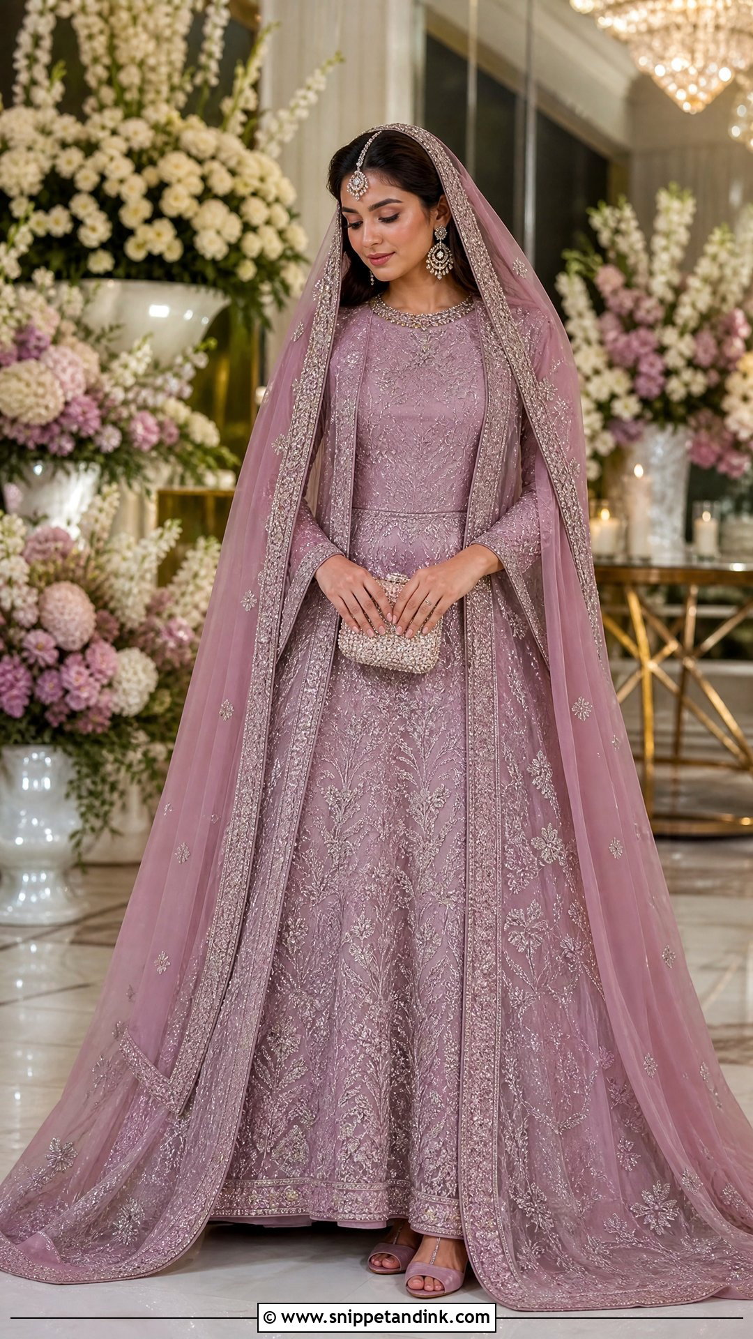 Mauve Cape Lehenga Nikkah Dress - Snippet and Ink - 20 Nikkah Wedding Dress Ideas