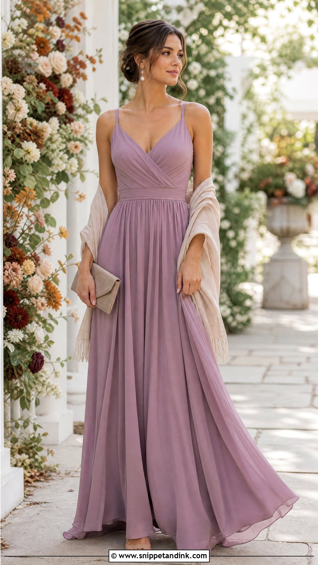 Mauve Chiffon Dress - Snippet and Ink - 25 Fall Dresses to Wear to a Wedding