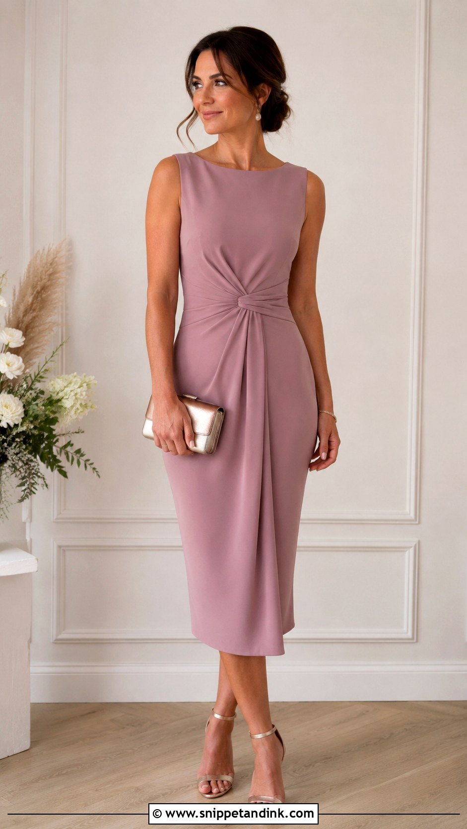 Mauve Crepe 2nd Wedding Dress - Snippet and Ink - 25 2nd Wedding Dress Over 40 Not White Ideas